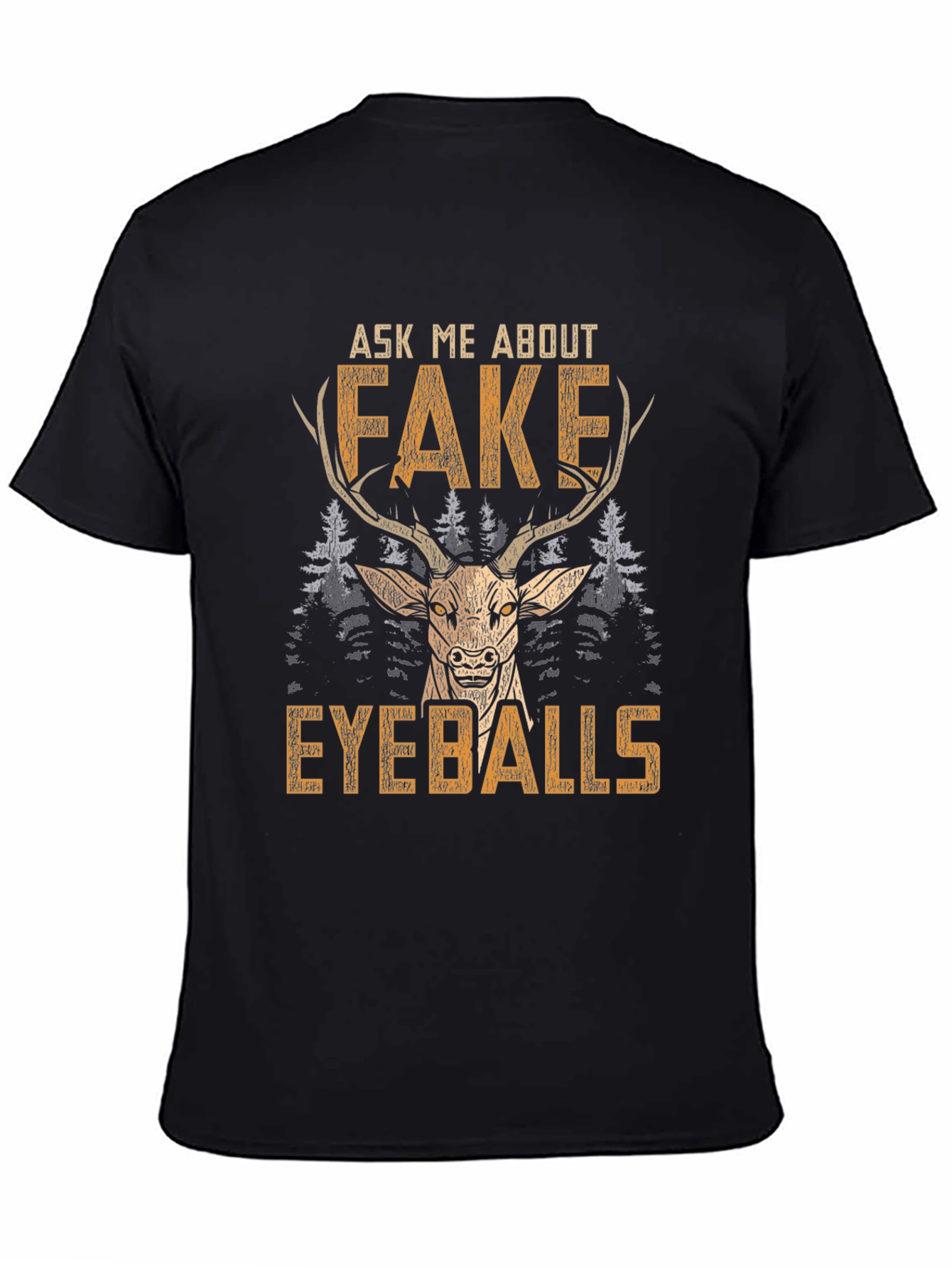 Funny Fake Eyeballs Deer Graphic T-Shirt