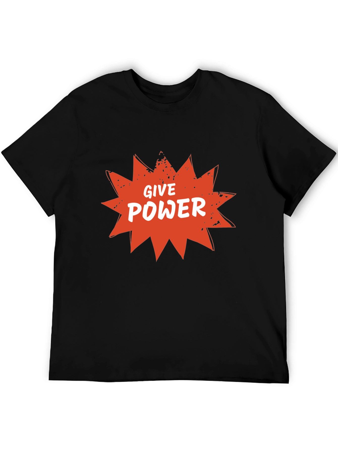 Give Power Graphic Tee - Black Cotton Blend