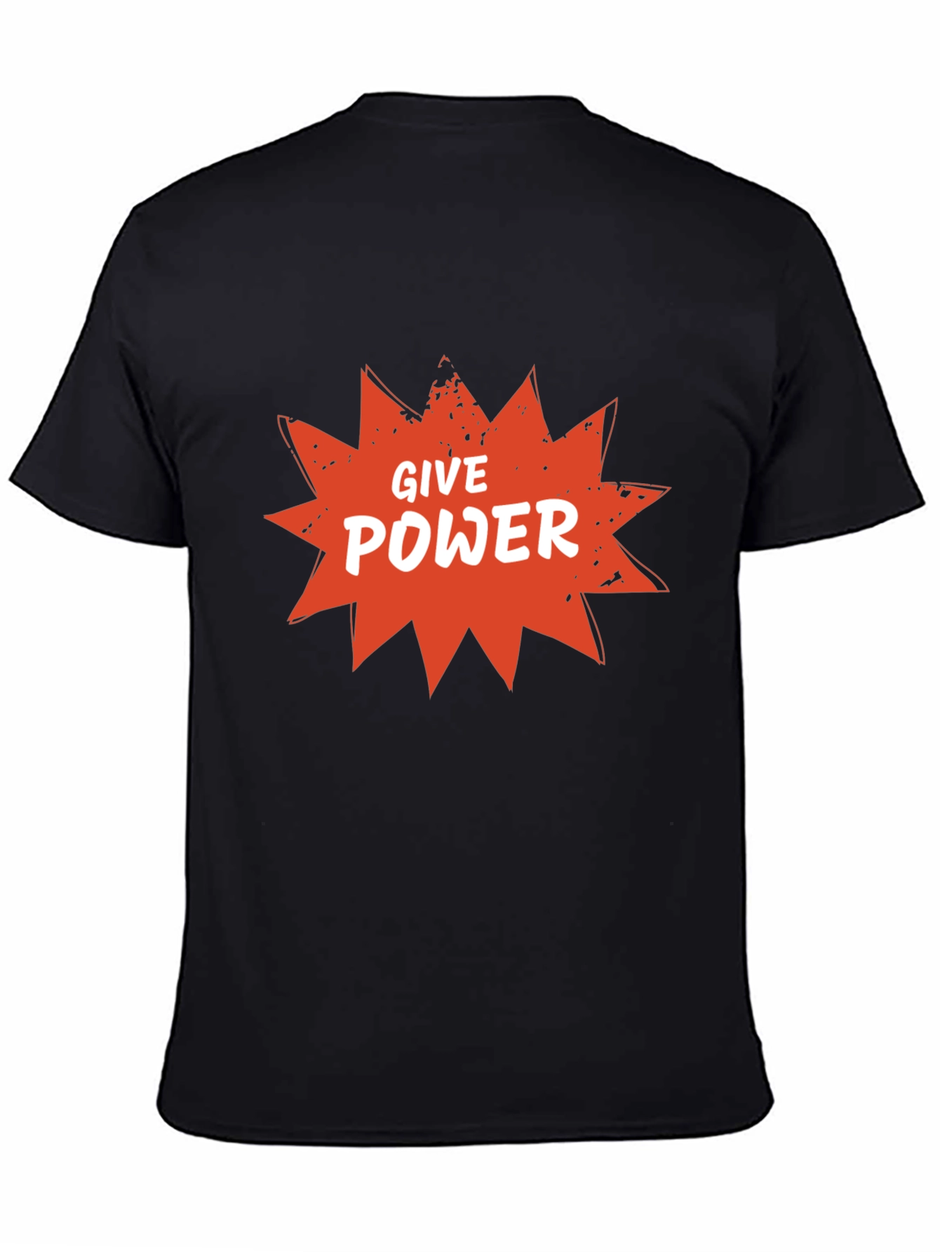 Give Power Graphic Tee - Black Cotton Blend