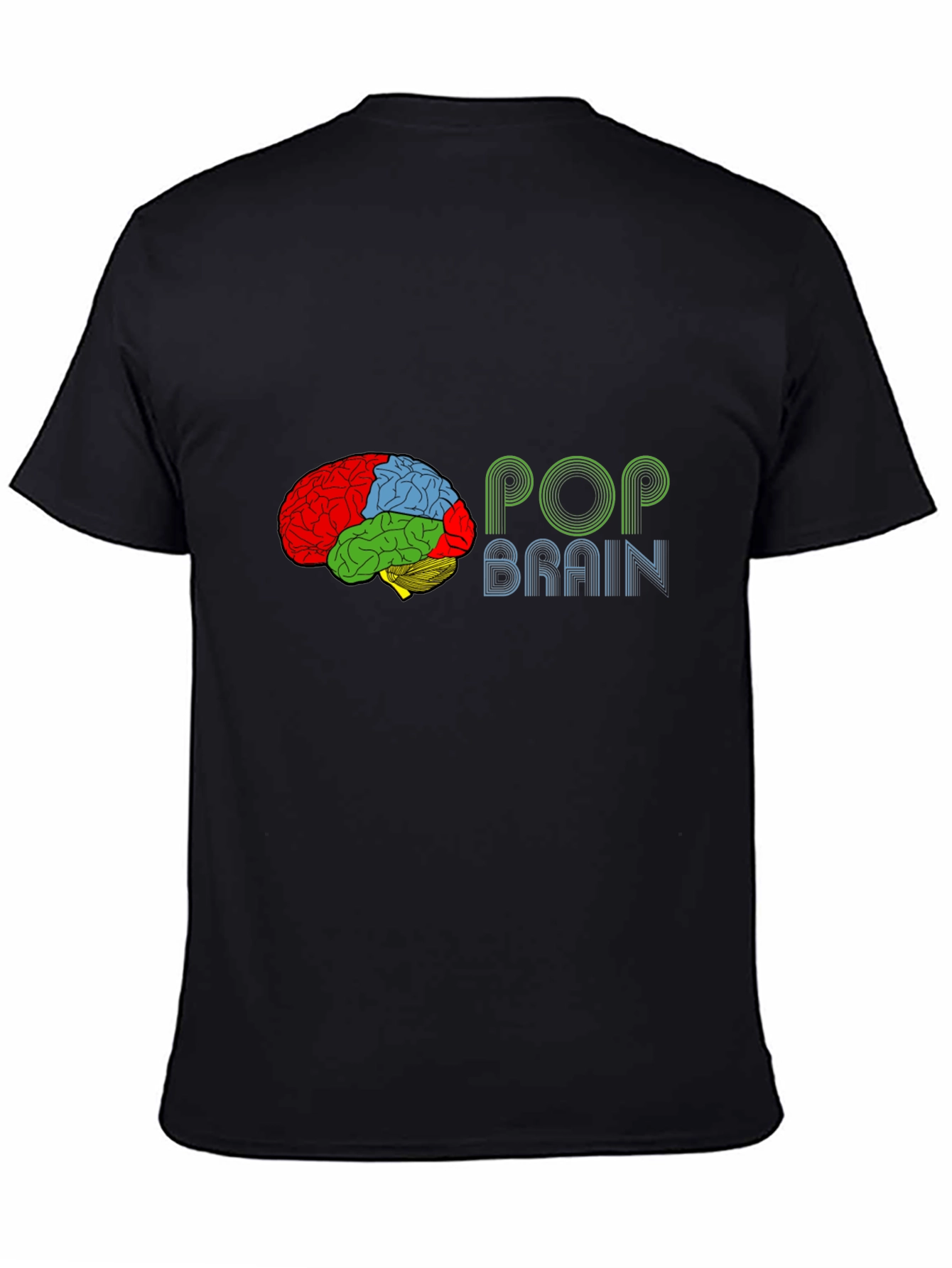 Pop Brain Graphic Tee - Black Cotton T-Shirt