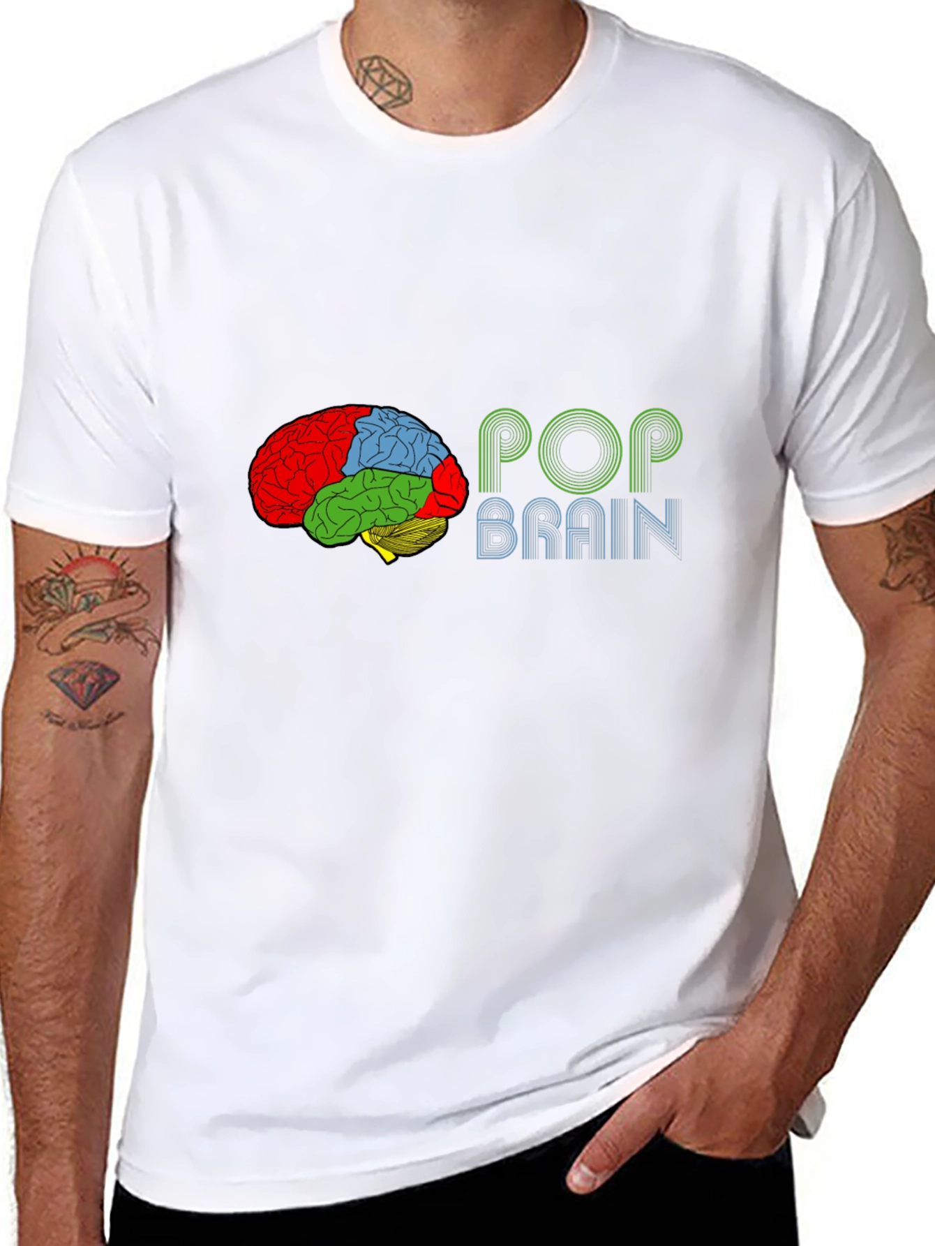 Pop Brain Graphic Tee - Black Cotton T-Shirt