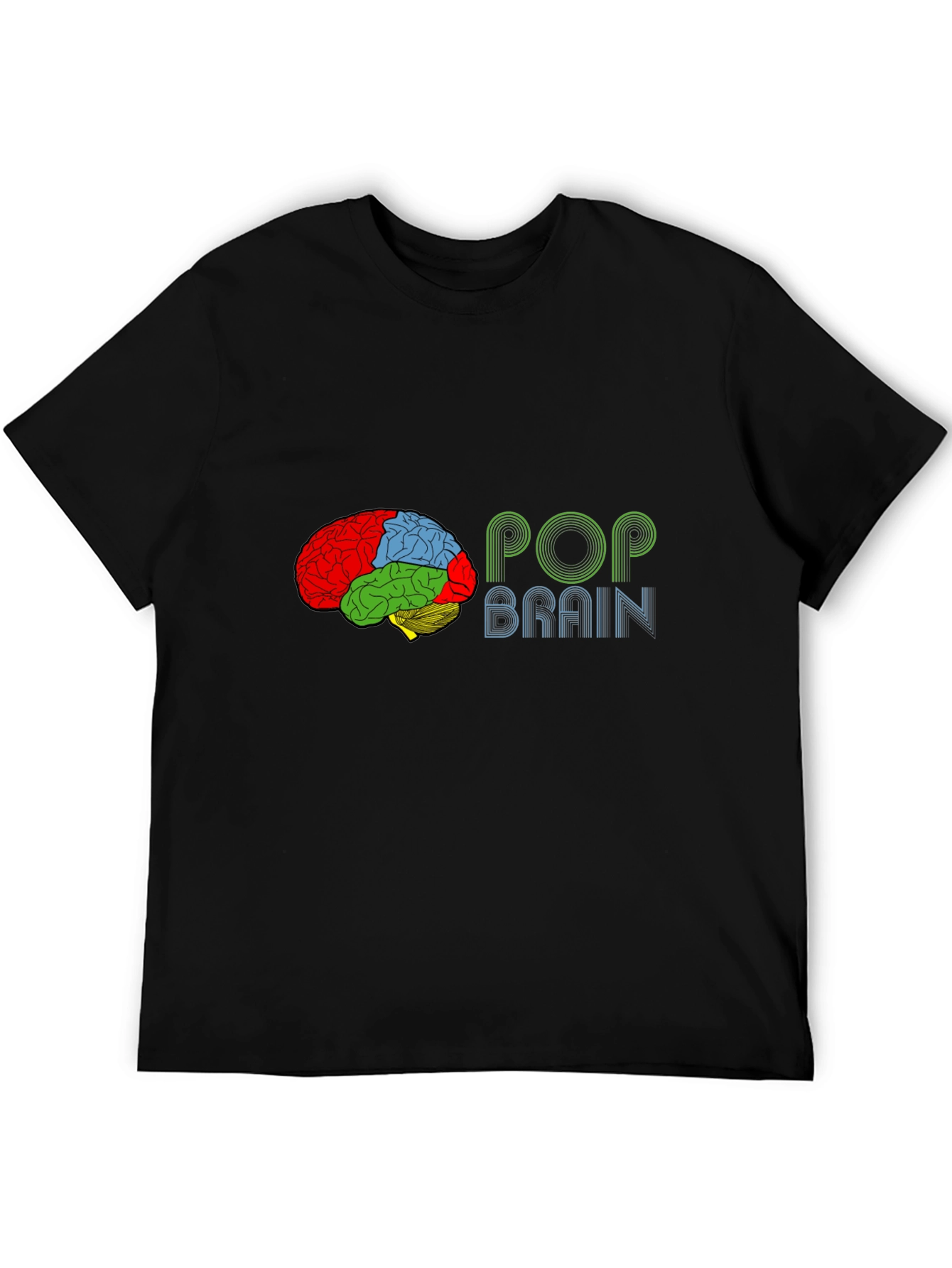 Pop Brain Graphic Tee - Black Cotton T-Shirt