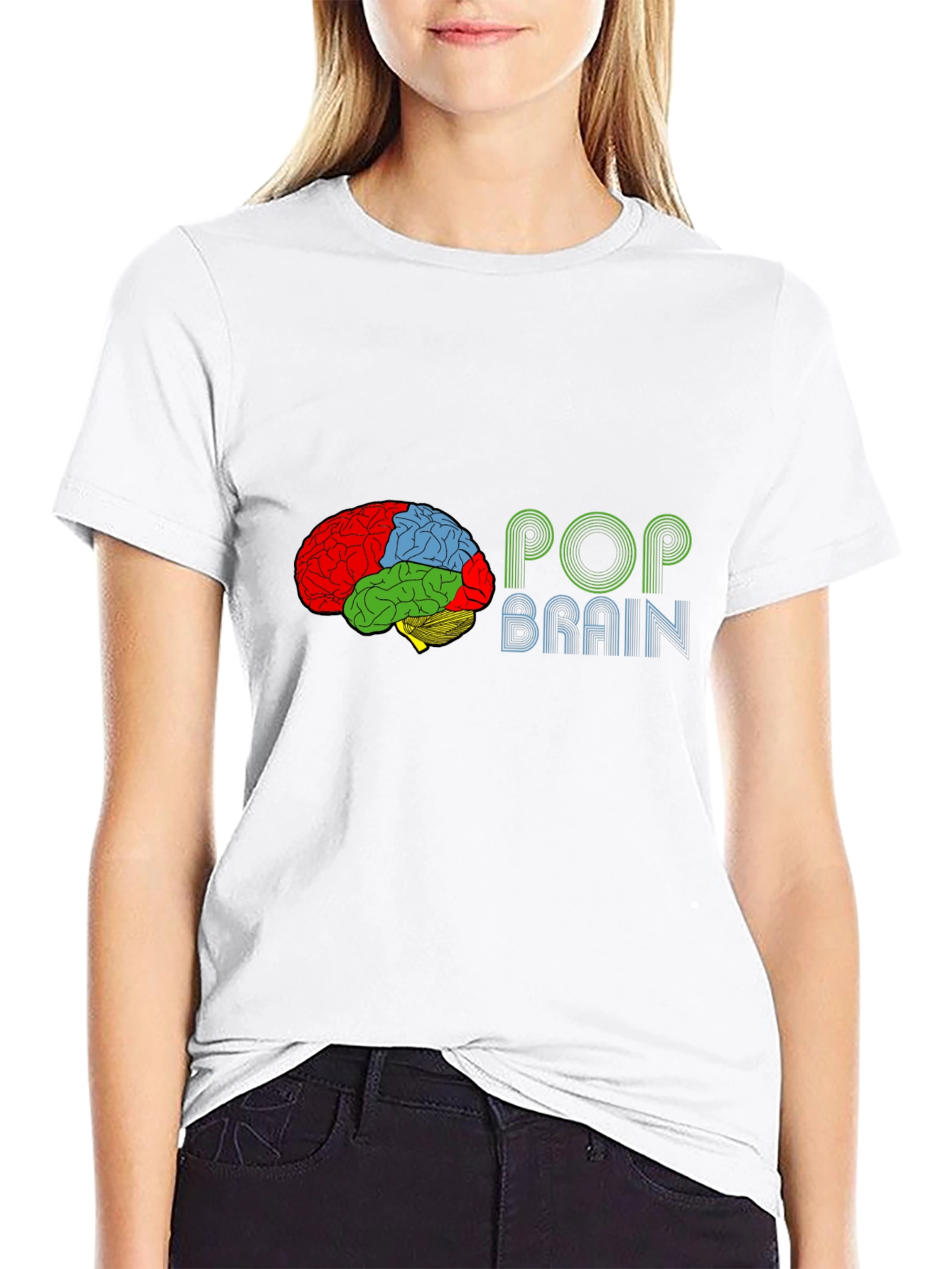 Pop Brain Graphic Tee - Black Cotton T-Shirt