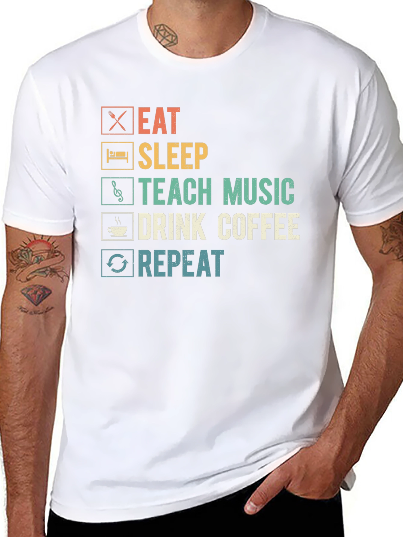 Eat Sleep Teach Music Coffee Repeat T-Shirt