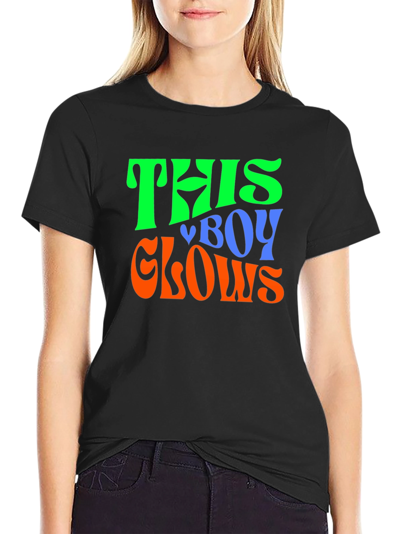 This Boy Glows Black Graphic T-Shirt