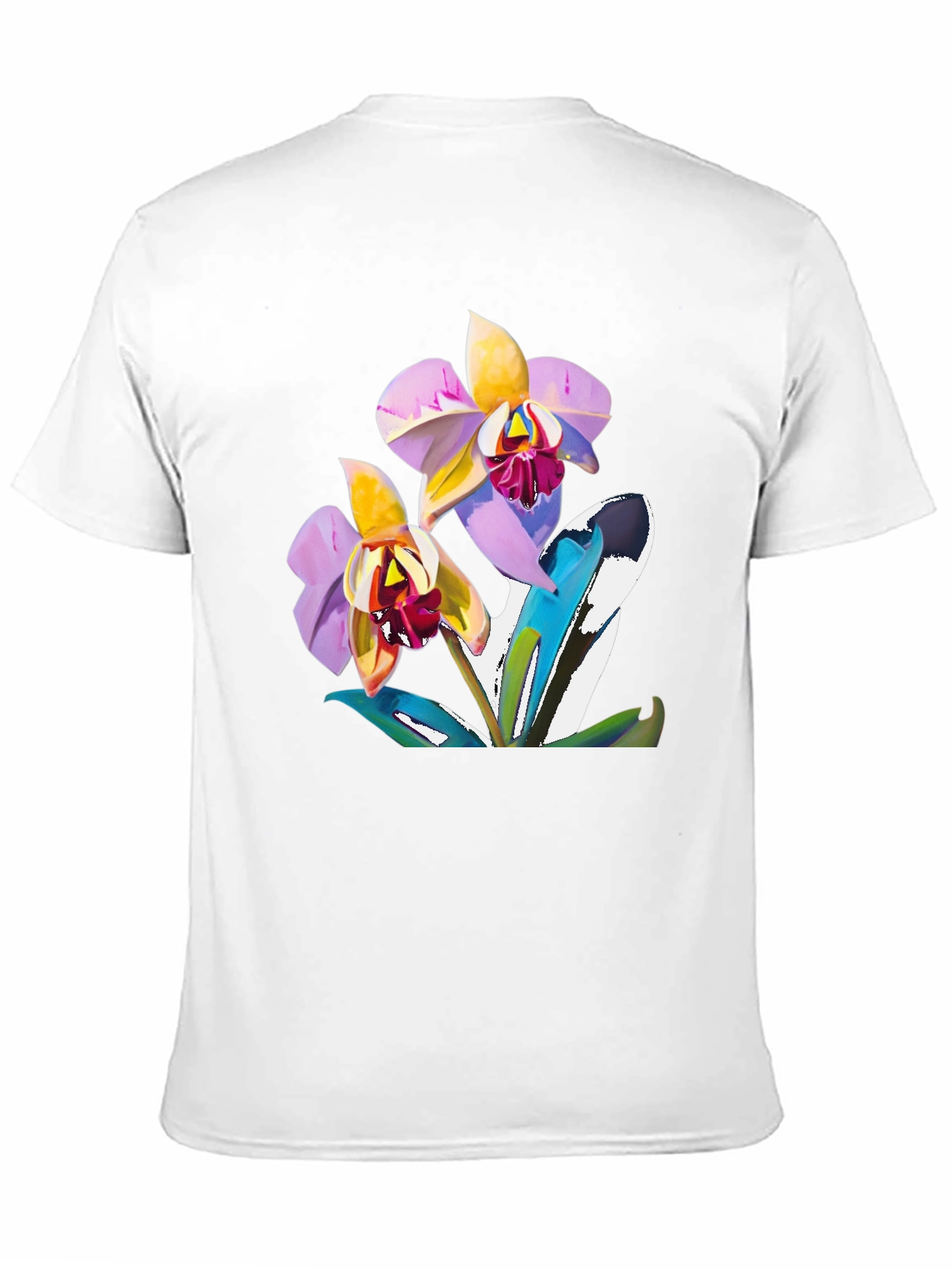 Orchid Graphic T-Shirt - Black Cotton Blend