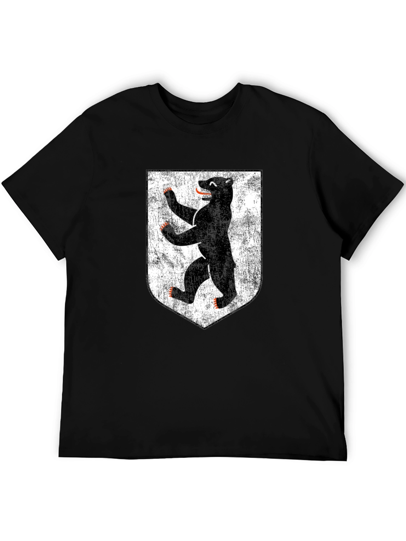 Berlin Bear Graphic T-Shirt - Distressed Shield Design