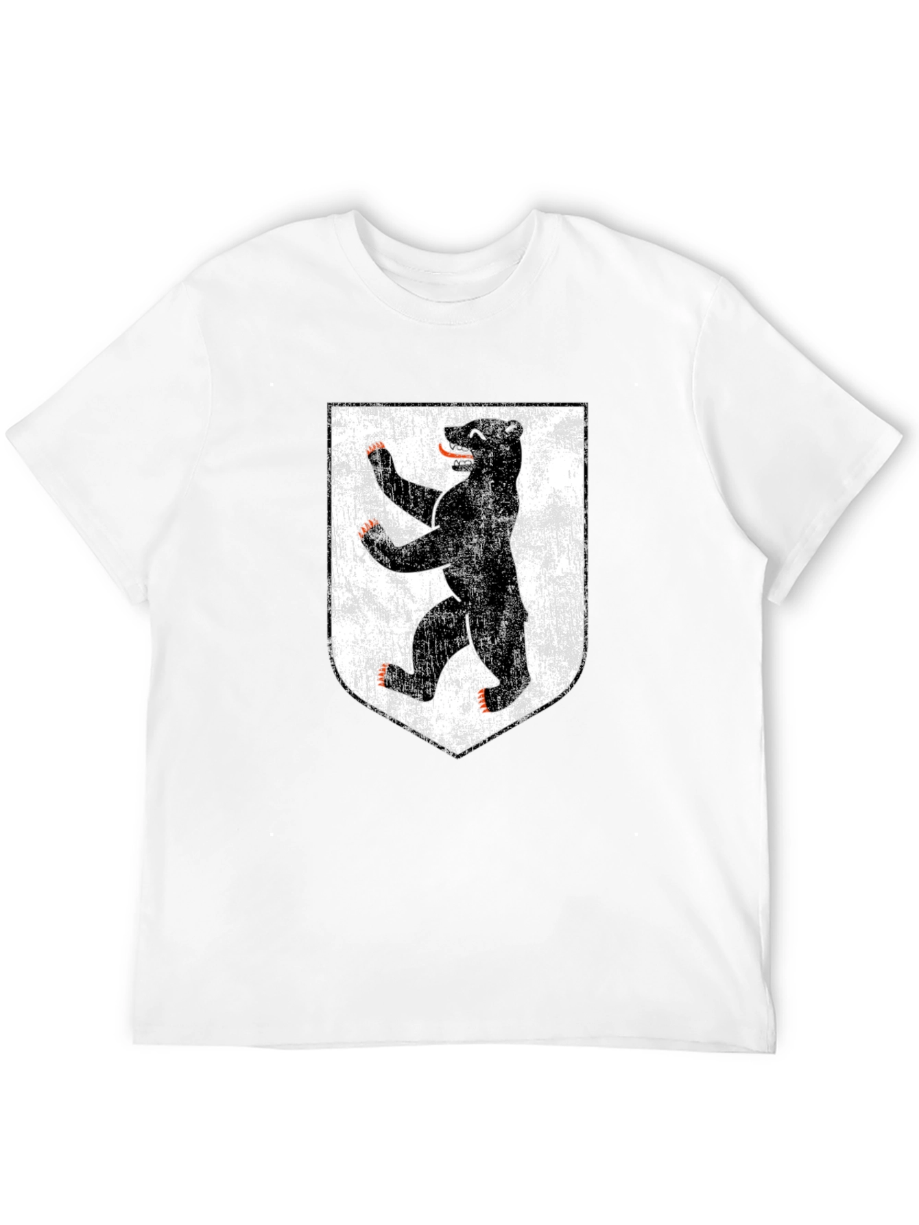 Berlin Bear Graphic T-Shirt - Distressed Shield Design