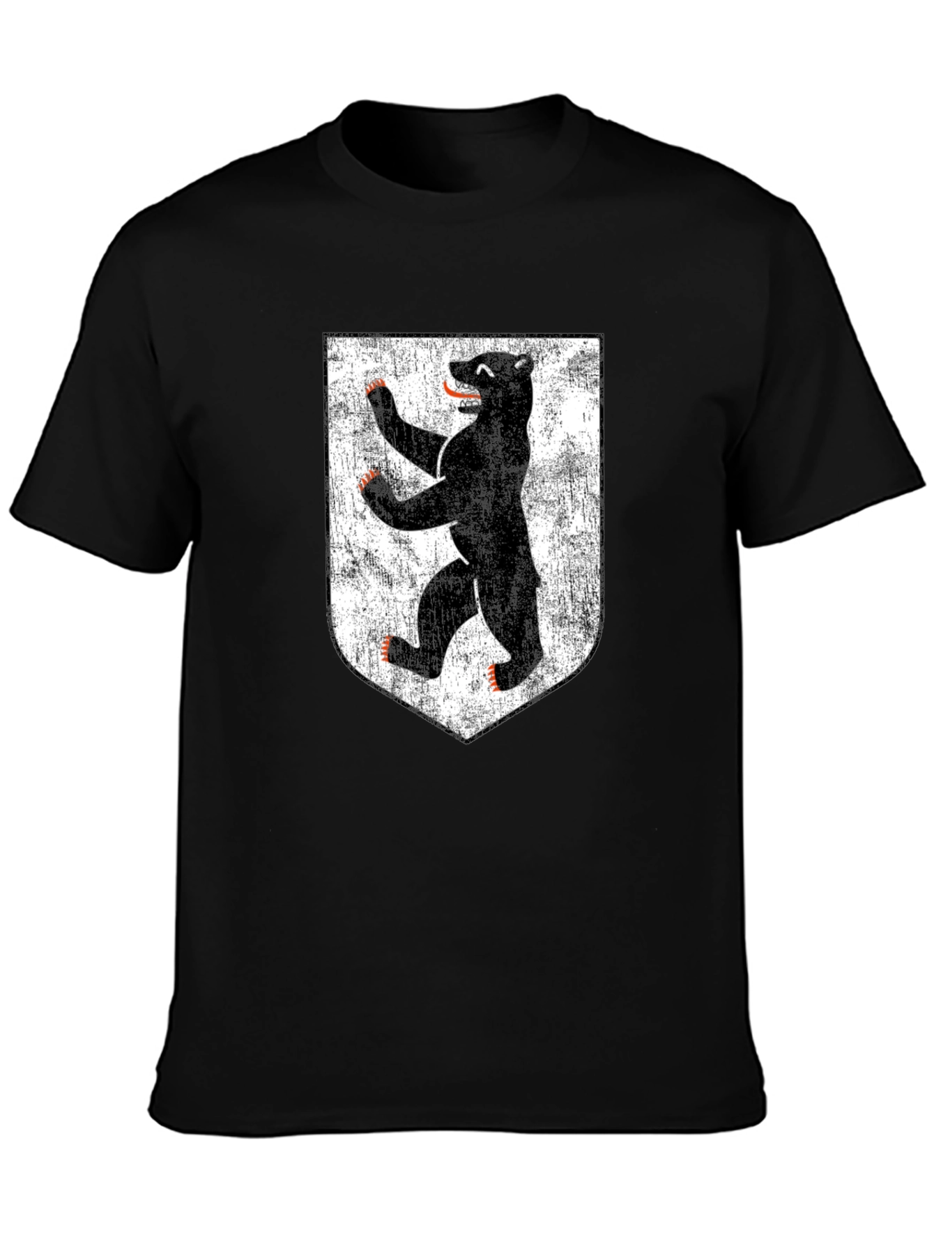 Berlin Bear Graphic T-Shirt - Distressed Shield Design