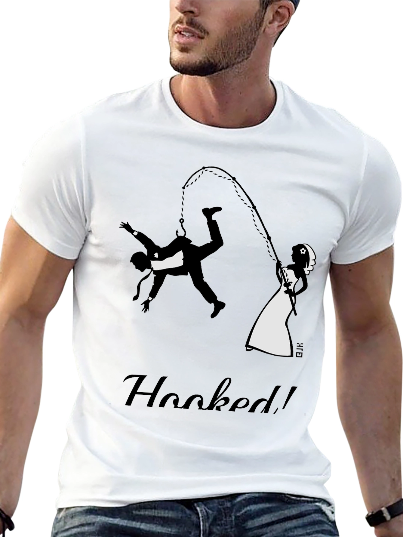 Hooked Groom Graphic Tee - Funny Wedding T-Shirt