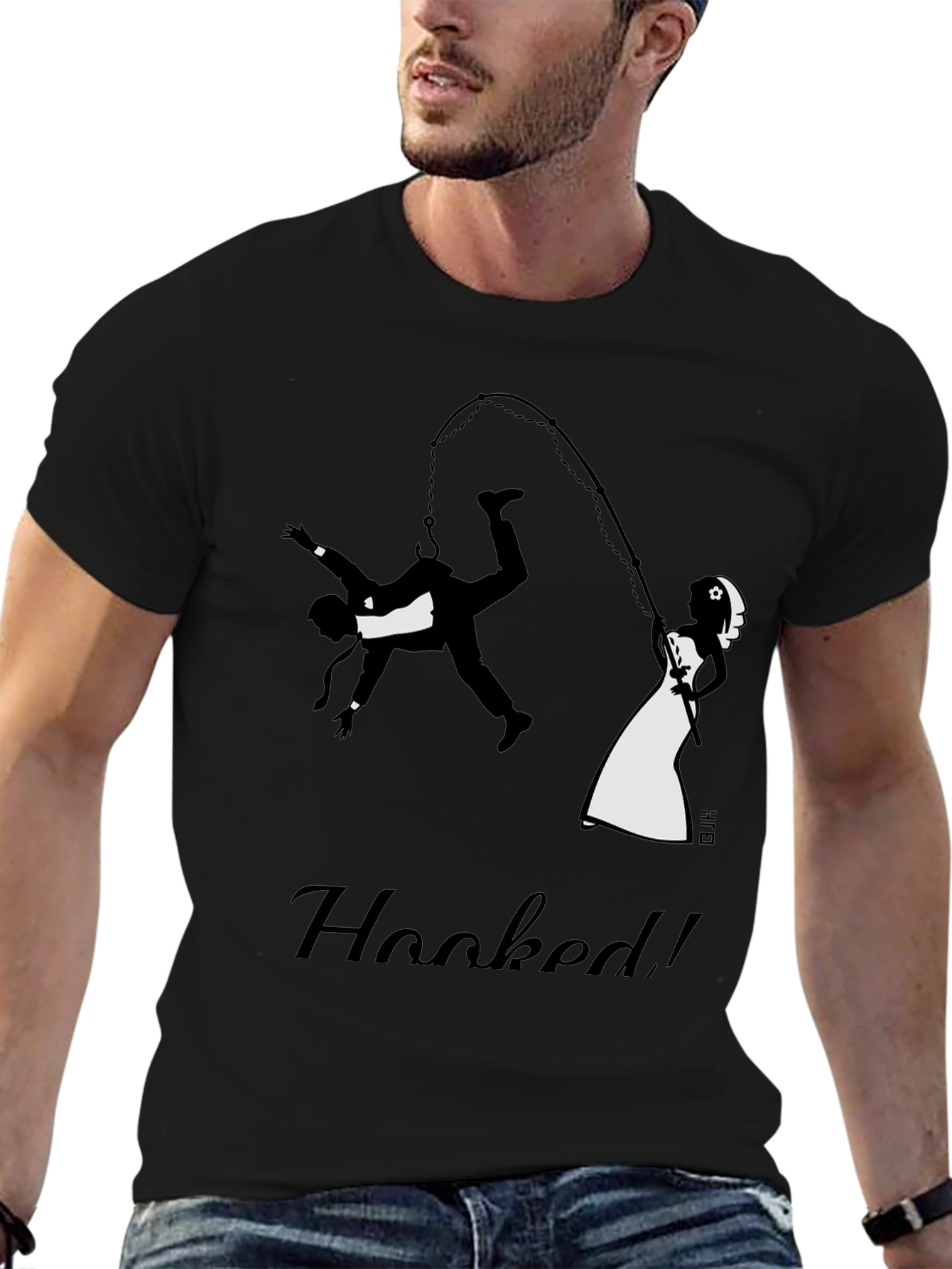 Hooked Groom Graphic Tee - Funny Wedding T-Shirt