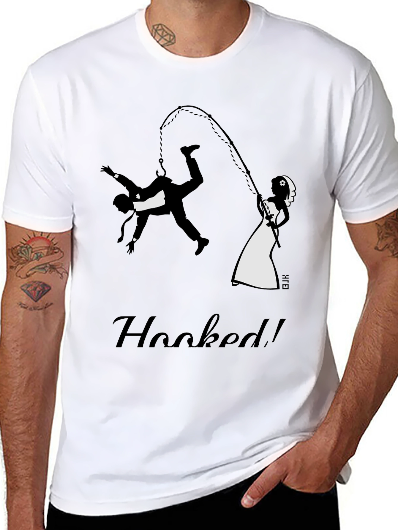 Hooked Groom Graphic Tee - Funny Wedding T-Shirt