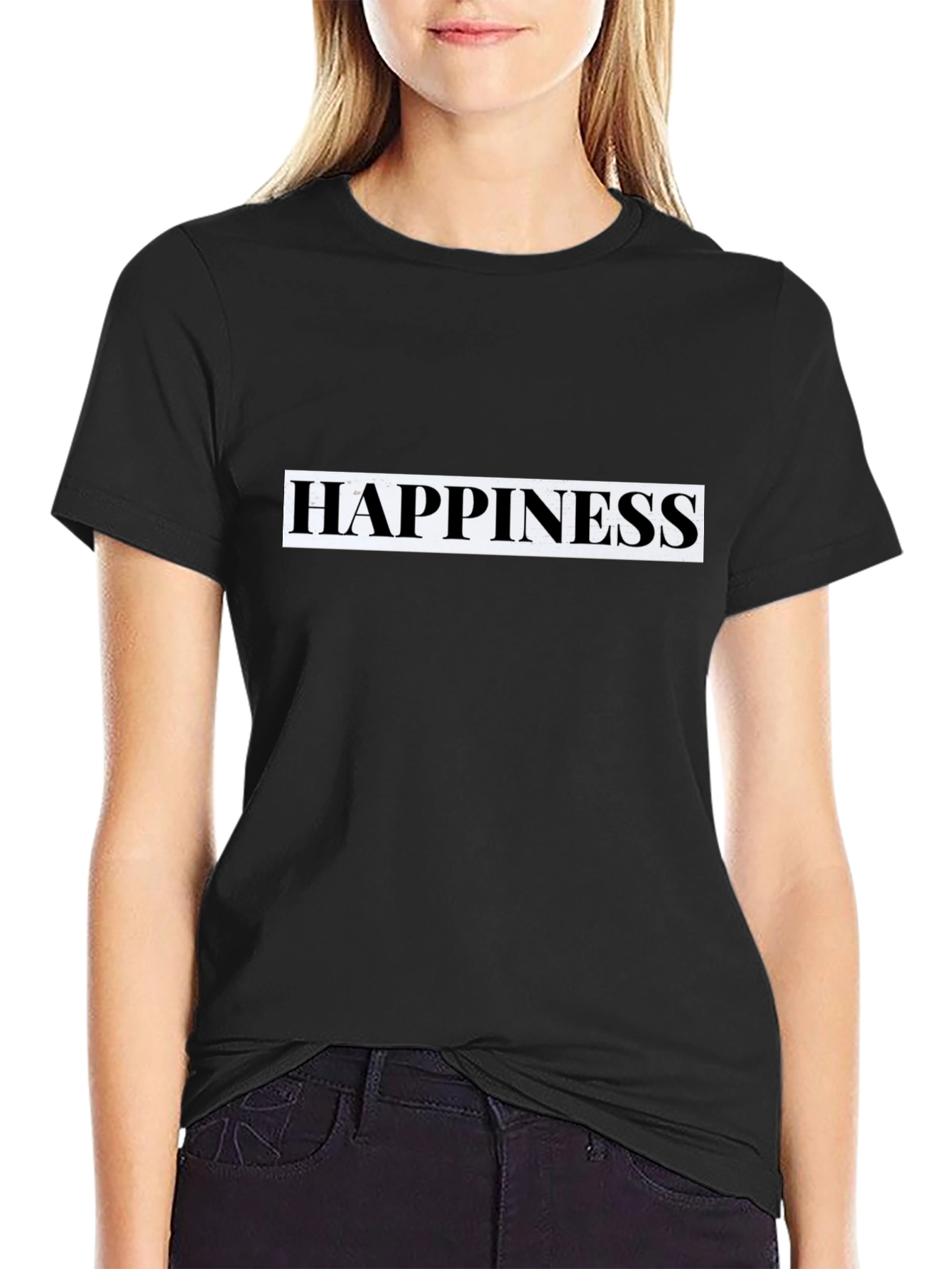Happiness Black T-Shirt