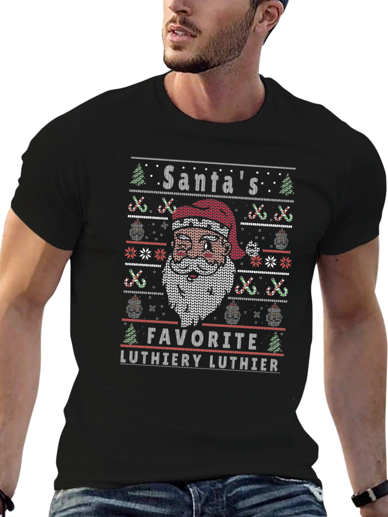 Santas Favorite Luthier Ugly Christmas Sweater T-Shirt