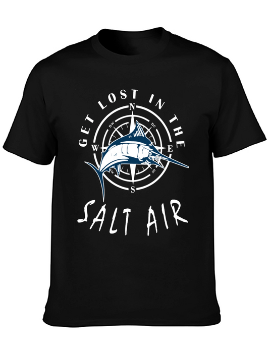 Get Lost In The Salt Air T-Shirt - Marlin Compass Design