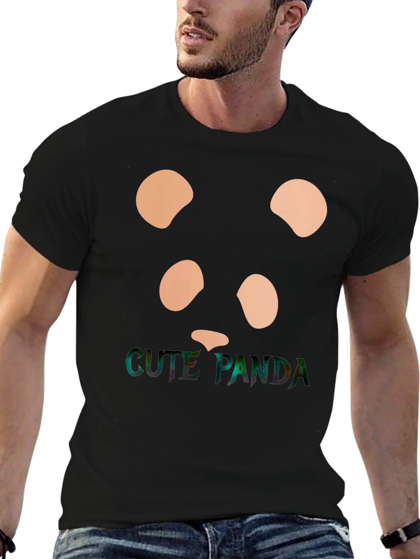 Cute Panda Graphic Tee - Stylish Black T-Shirt