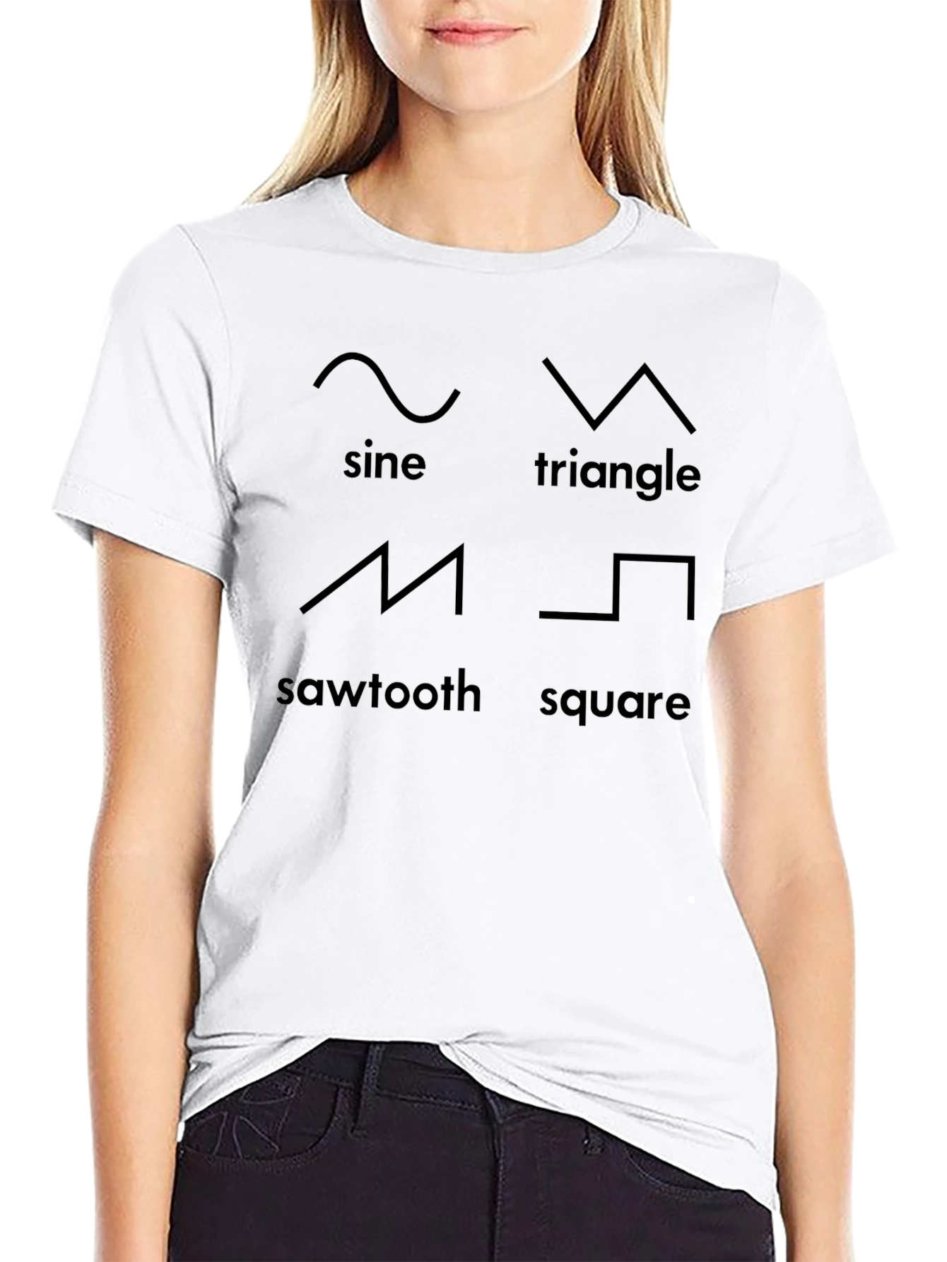 Sine Triangle Sawtooth Square Black T-Shirt