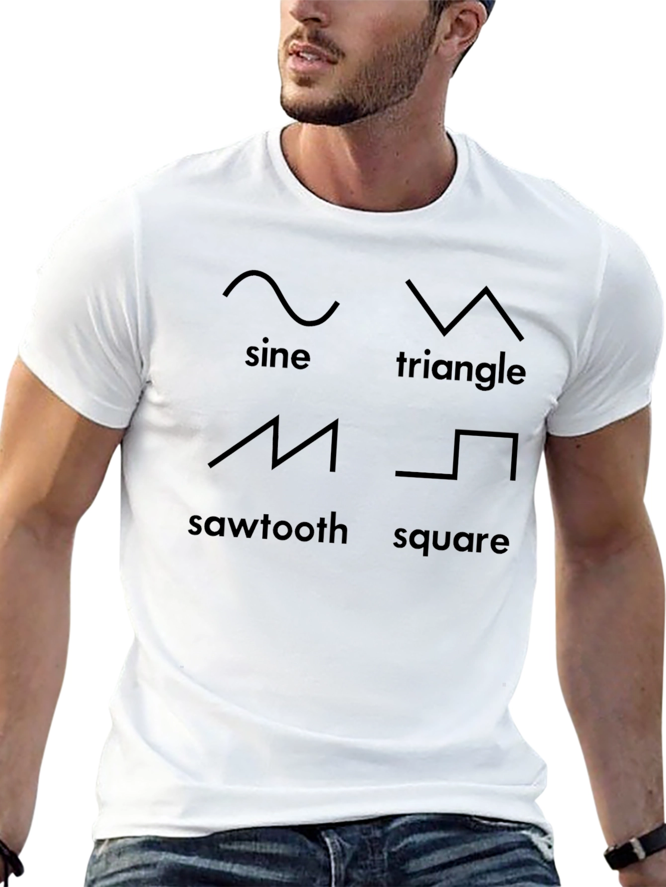 Sine Triangle Sawtooth Square Black T-Shirt
