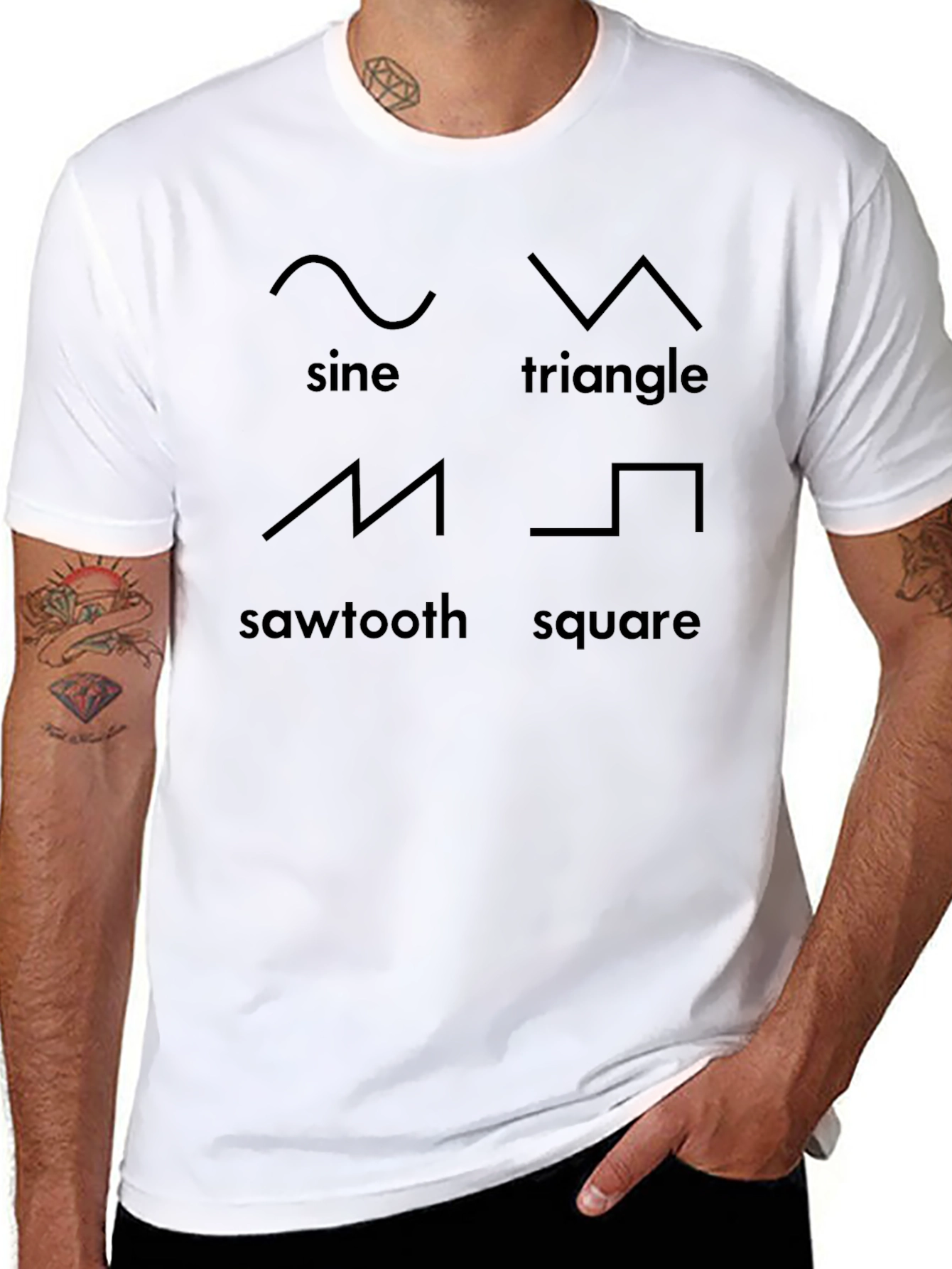 Sine Triangle Sawtooth Square Black T-Shirt
