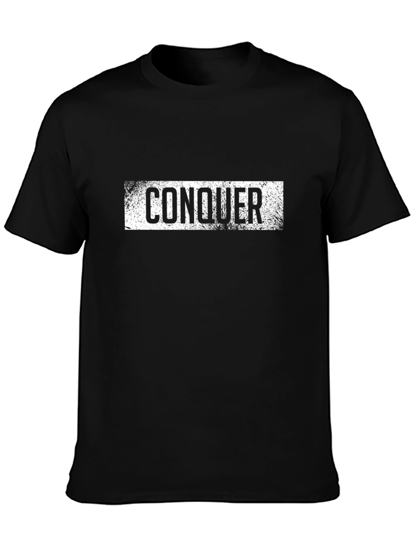 Conquer Black T-Shirt - Distressed Graphic Tee