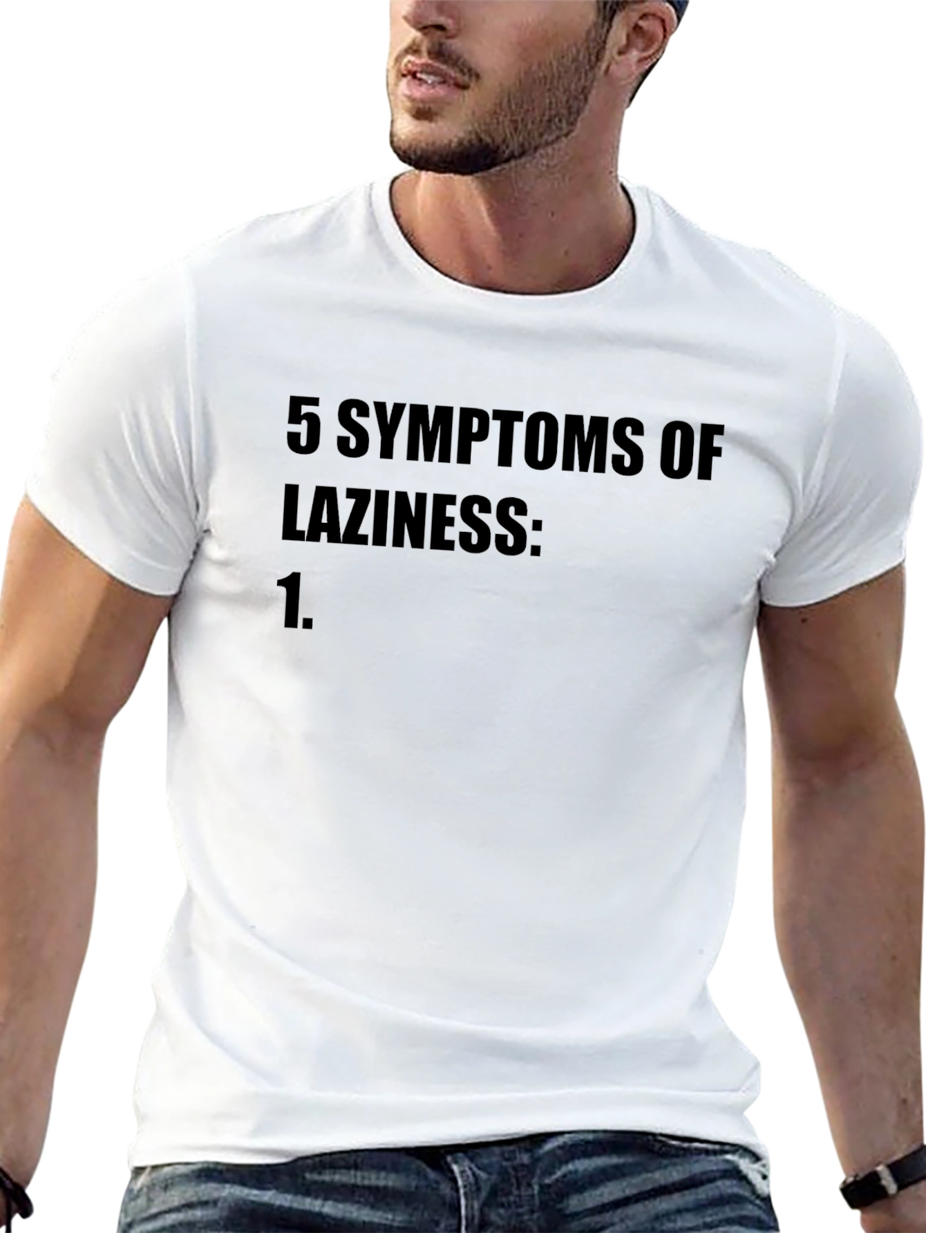 5 Symptoms of Laziness Black T-Shirt