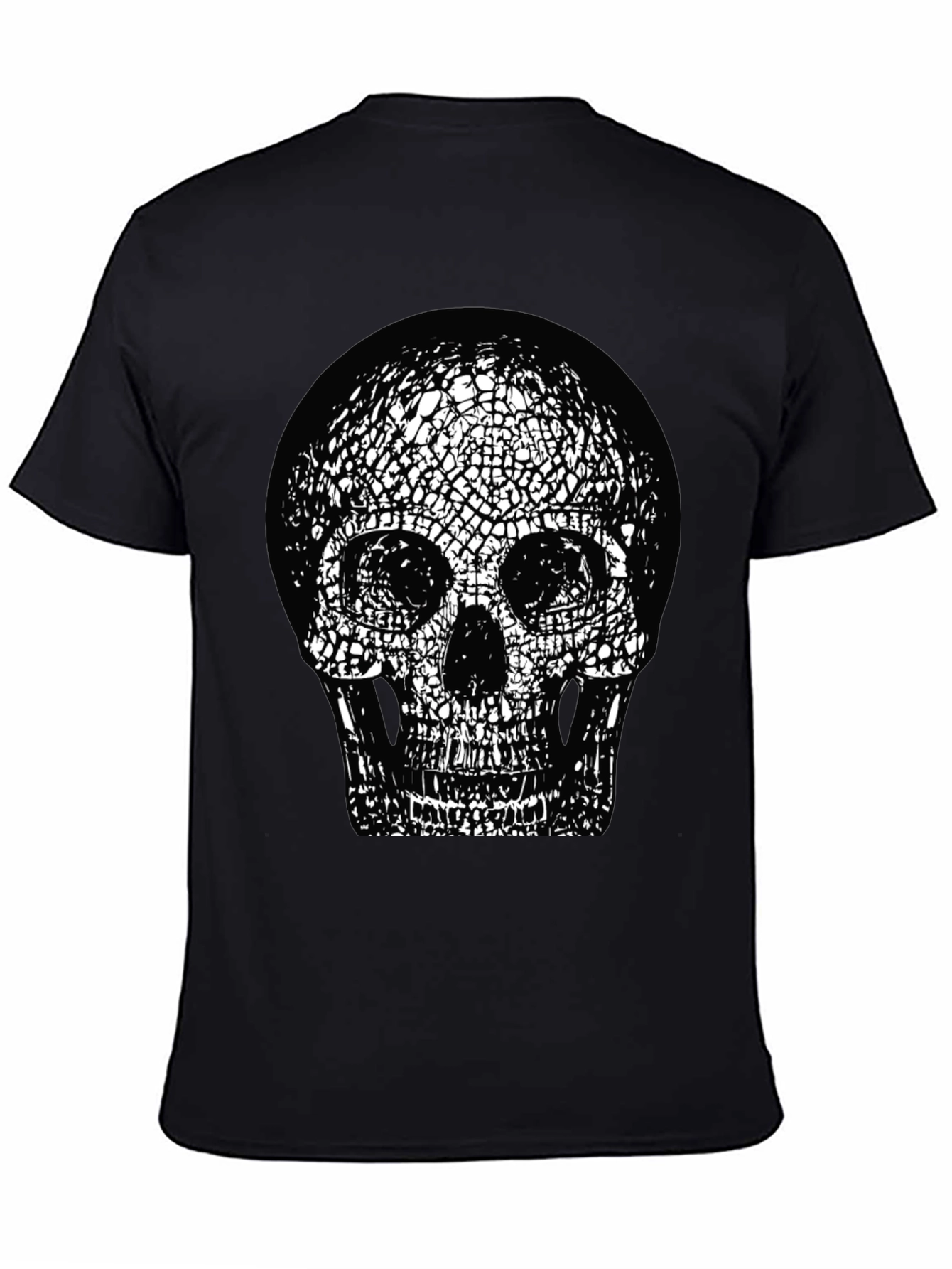 Skull Graphic Print Black Crew Neck T-Shirt