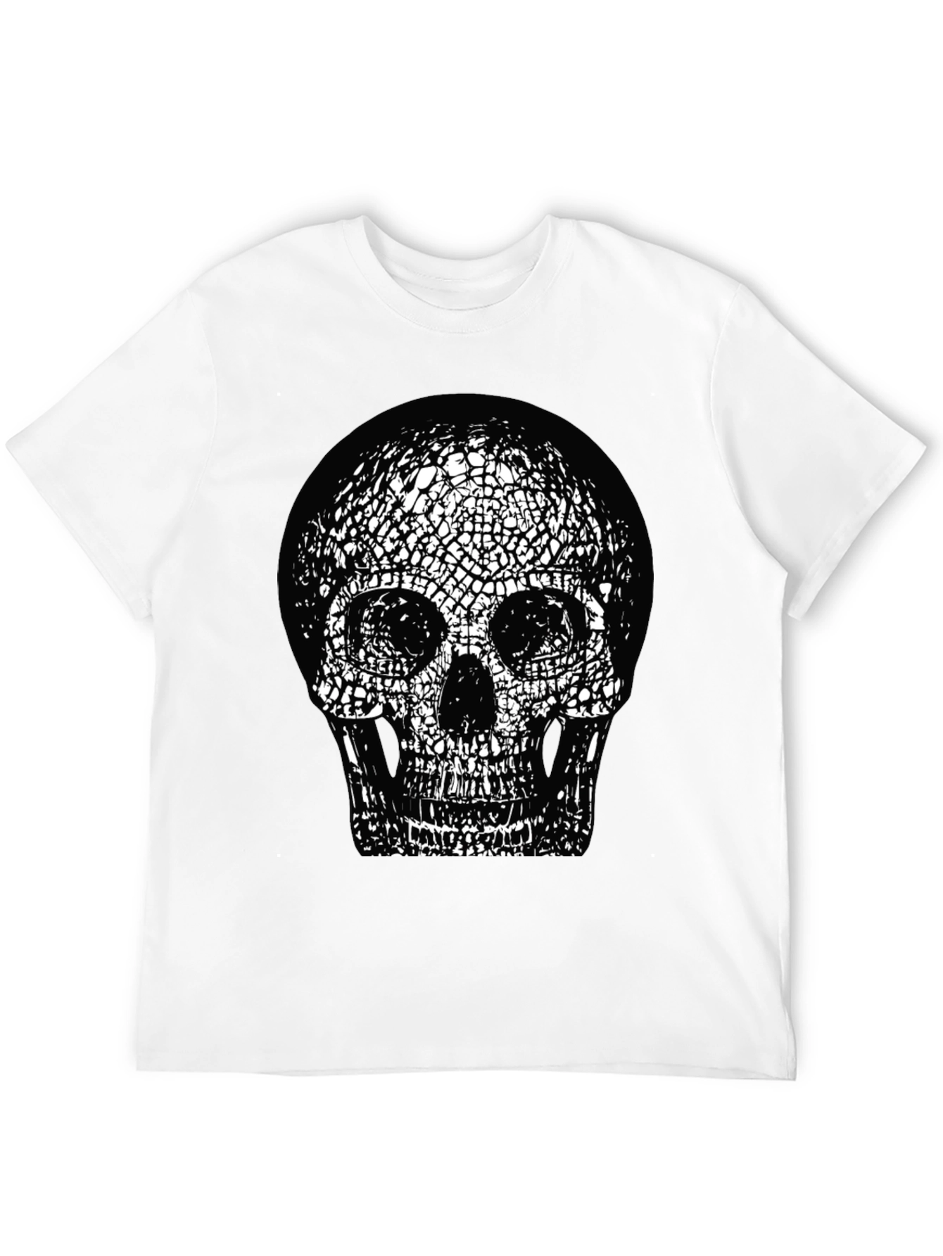 Skull Graphic Print Black Crew Neck T-Shirt
