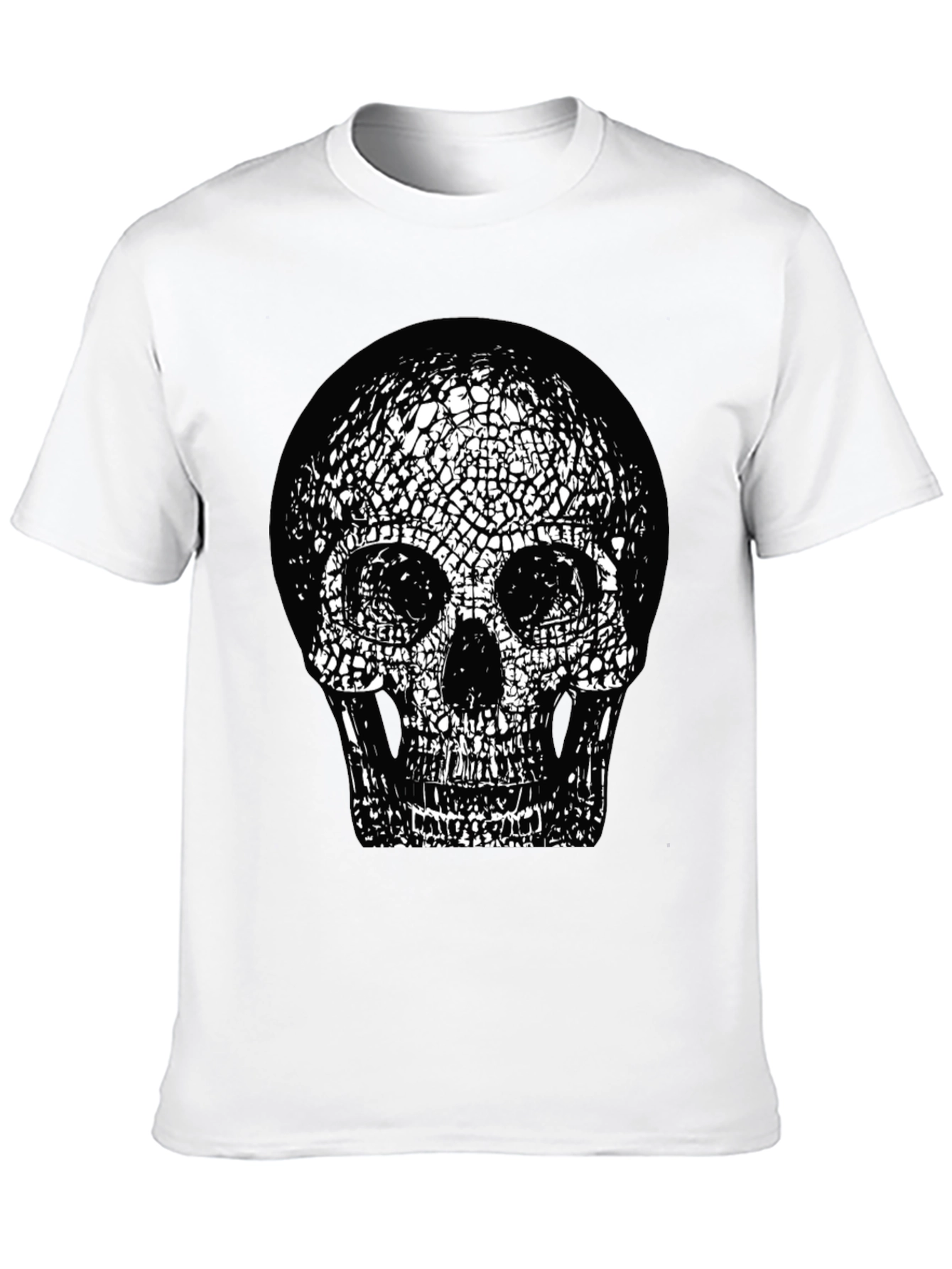 Skull Graphic Print Black Crew Neck T-Shirt