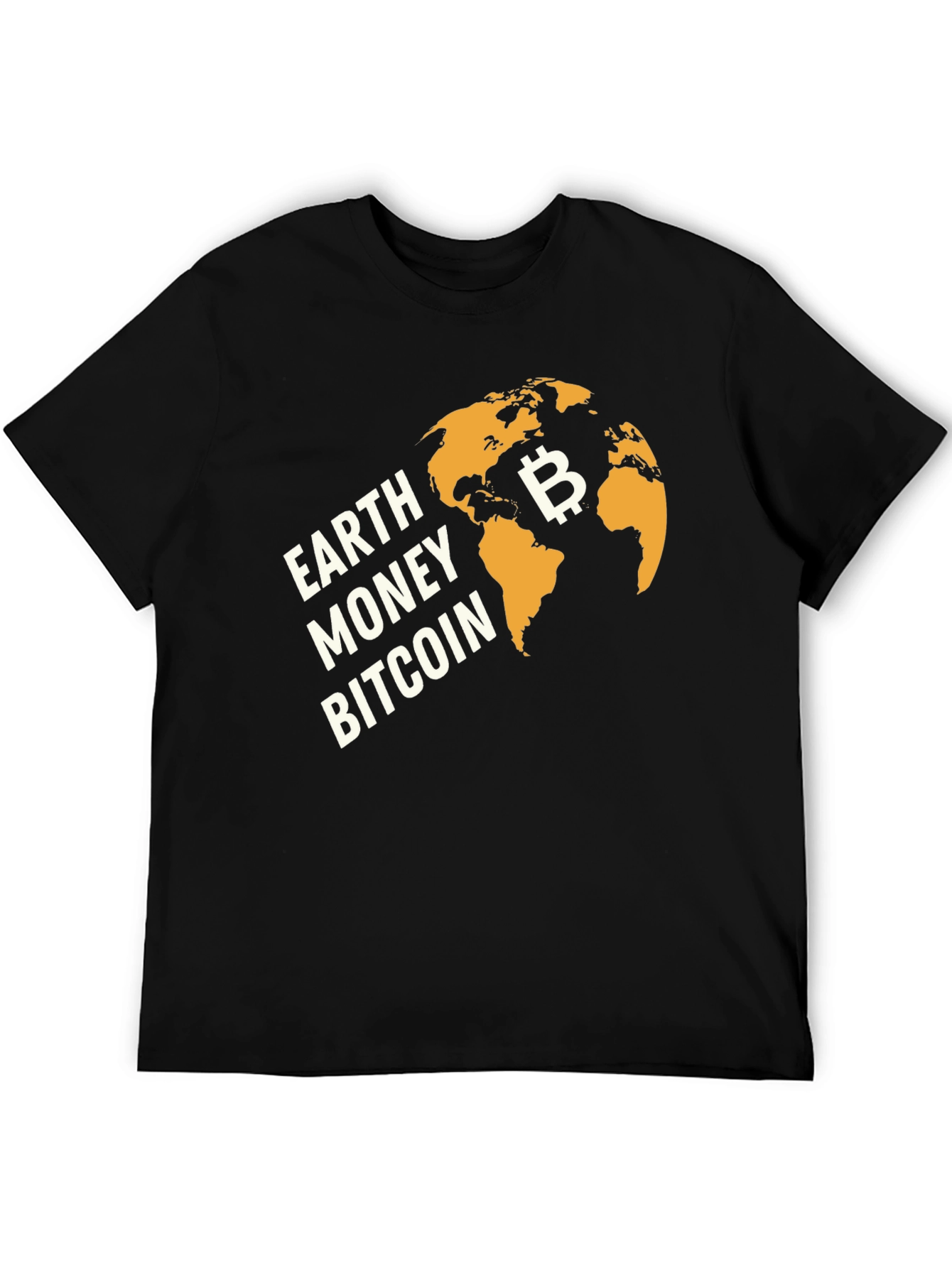 Earth Money Bitcoin Graphic T-Shirt