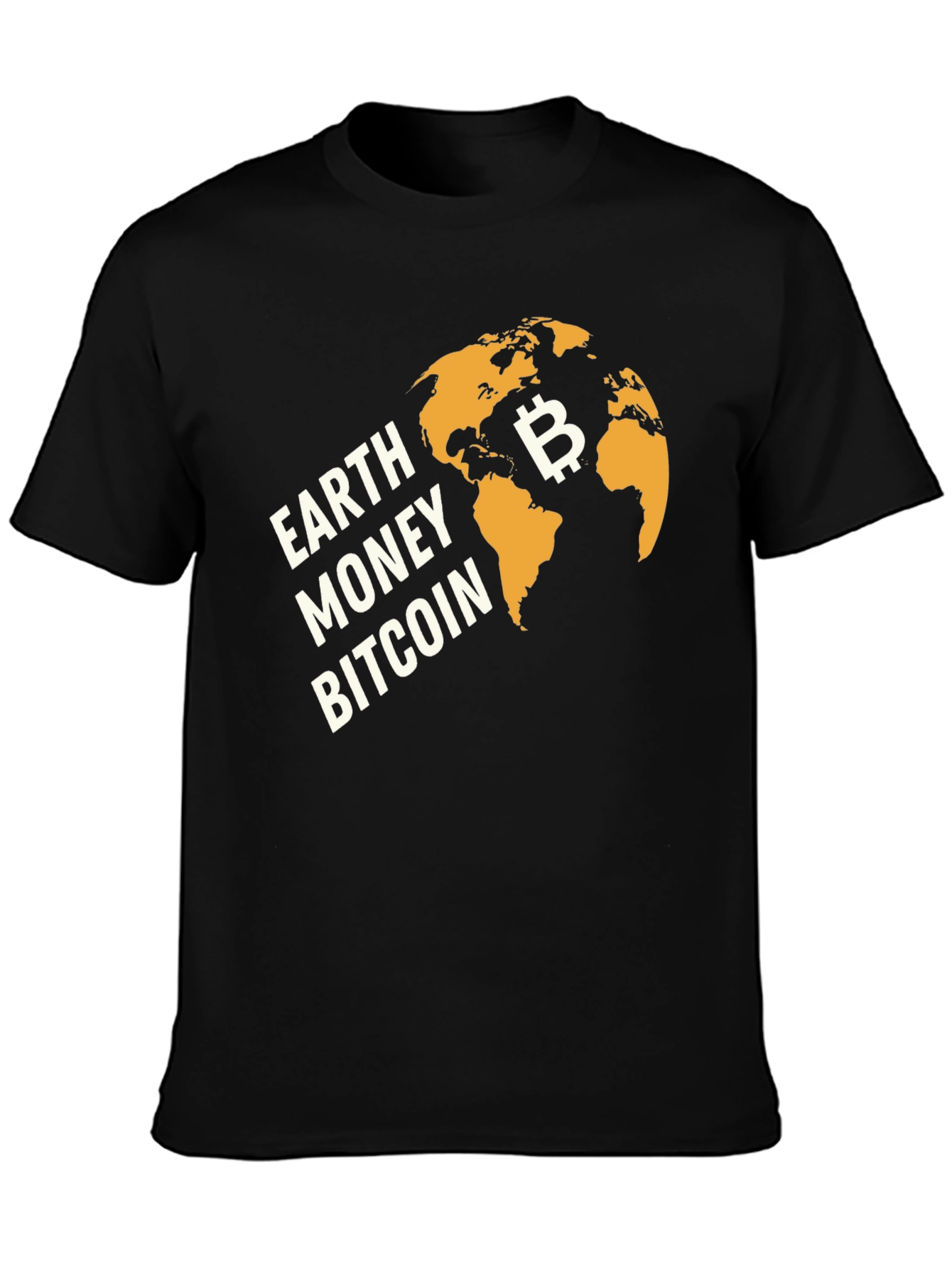 Earth Money Bitcoin Graphic T-Shirt