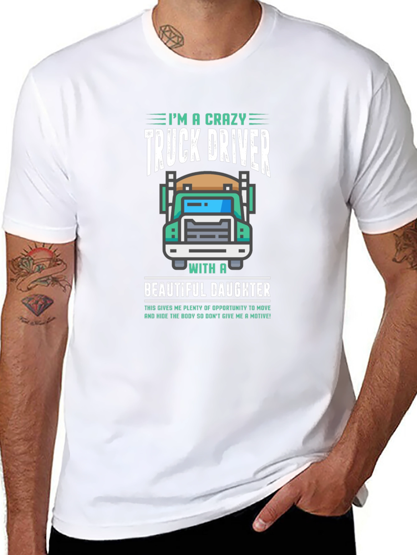 Crazy Truck Driver Dad Graphic T-Shirt