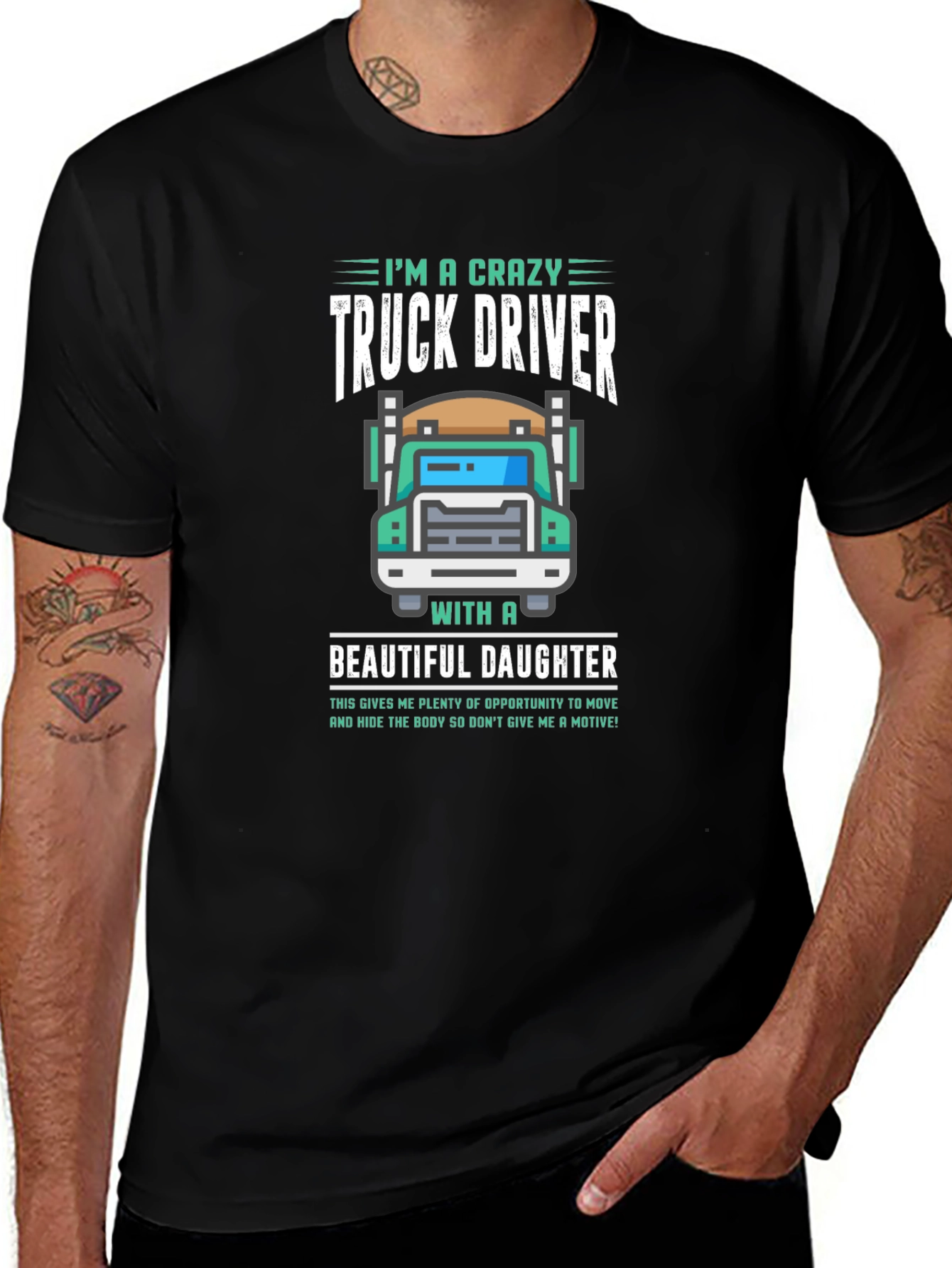 Crazy Truck Driver Dad Graphic T-Shirt