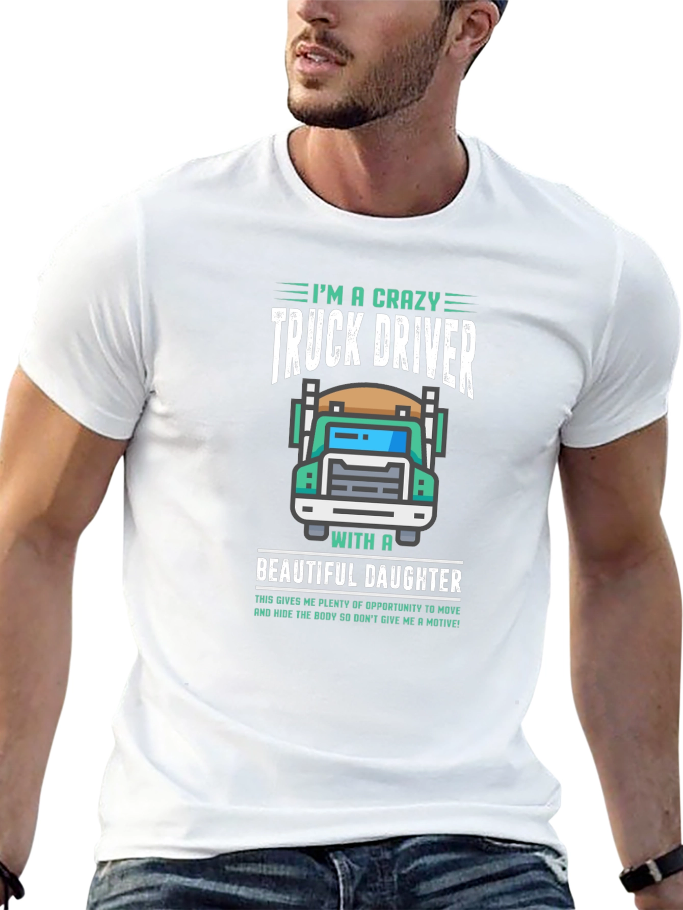 Crazy Truck Driver Dad Graphic T-Shirt