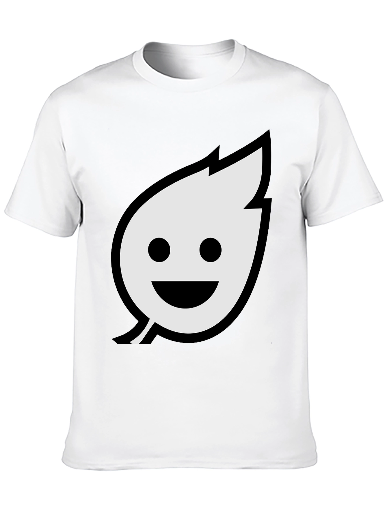 Smiley Leaf Graphic T-Shirt - Black