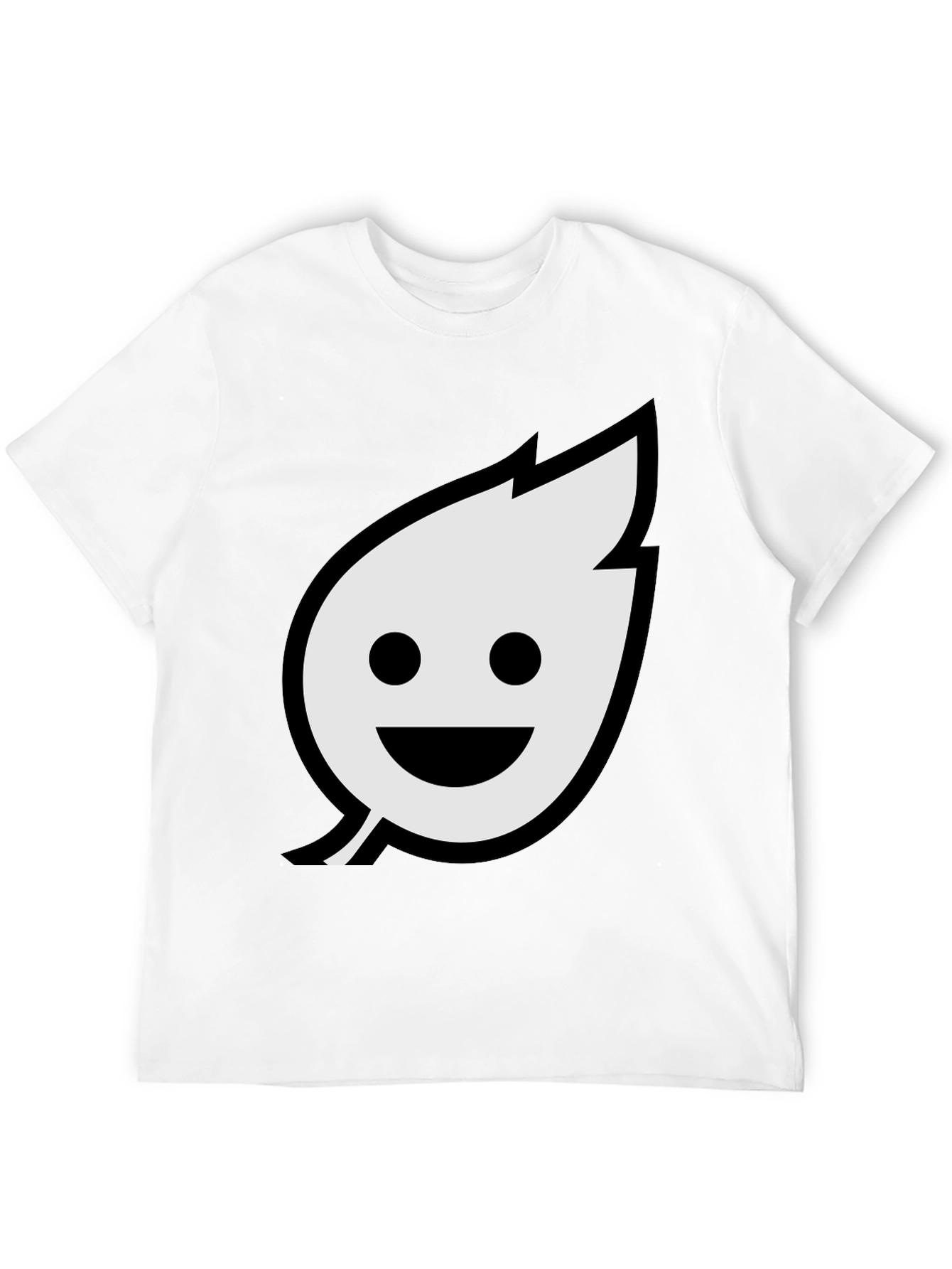 Smiley Leaf Graphic T-Shirt - Black