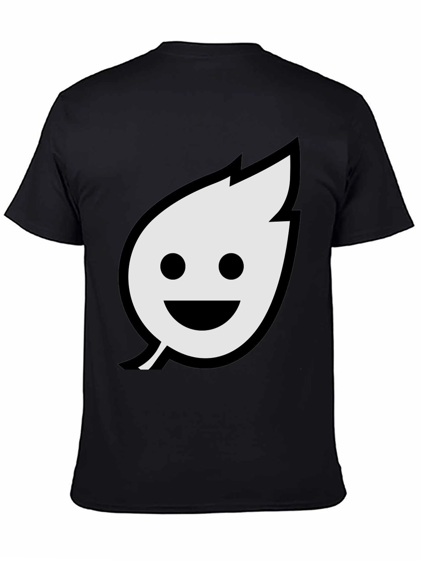 Smiley Leaf Graphic T-Shirt - Black