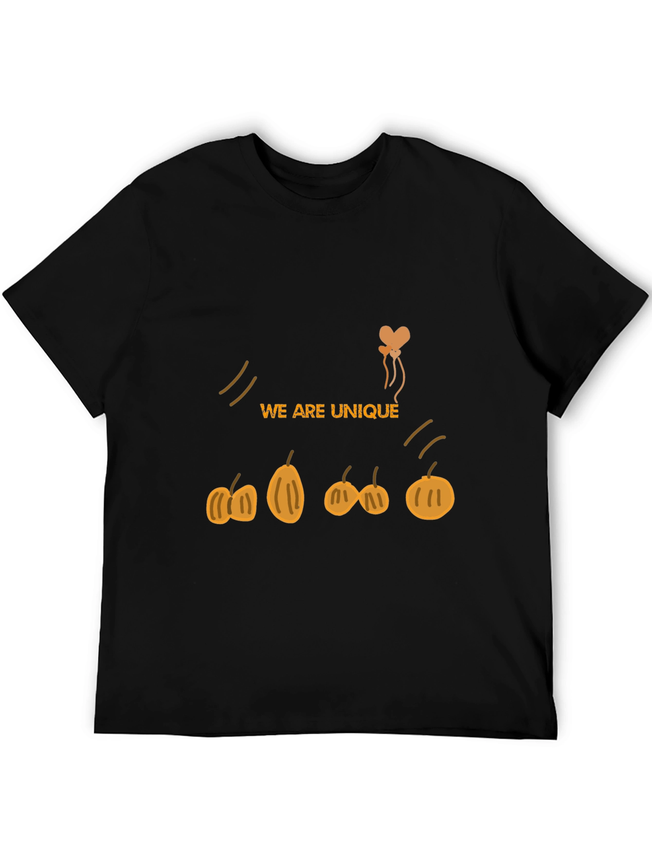 Unique Pumpkin Design Black T-Shirt