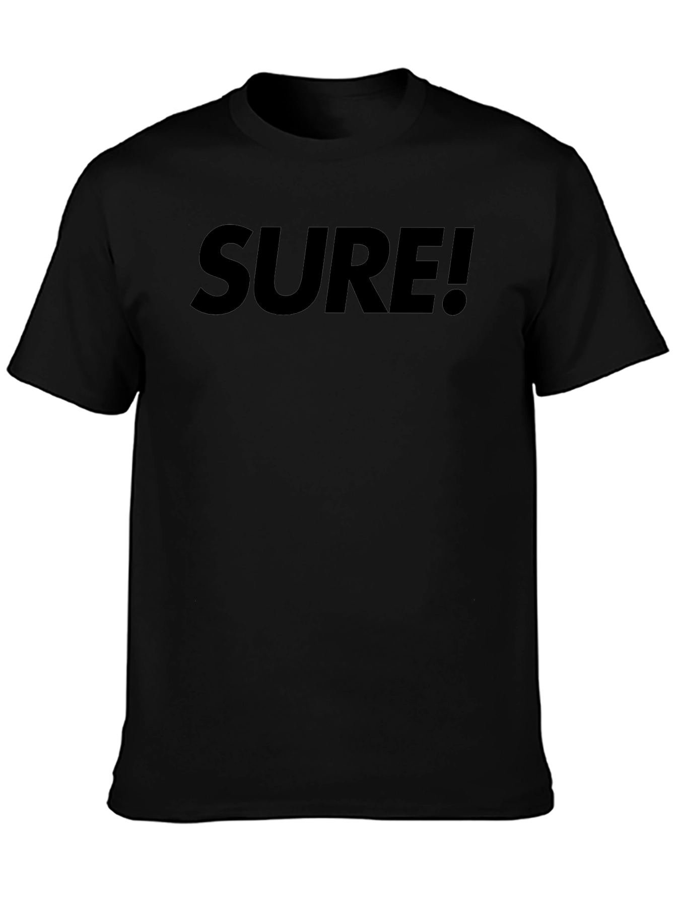 Sure! Black Graphic Tee - Casual Comfort