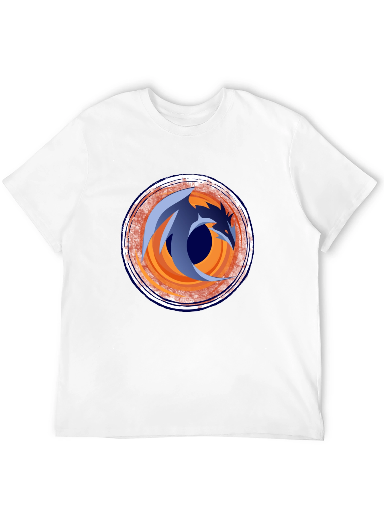 Dragon Circle Graphic Tee - Stylish Black Cotton T-Shirt