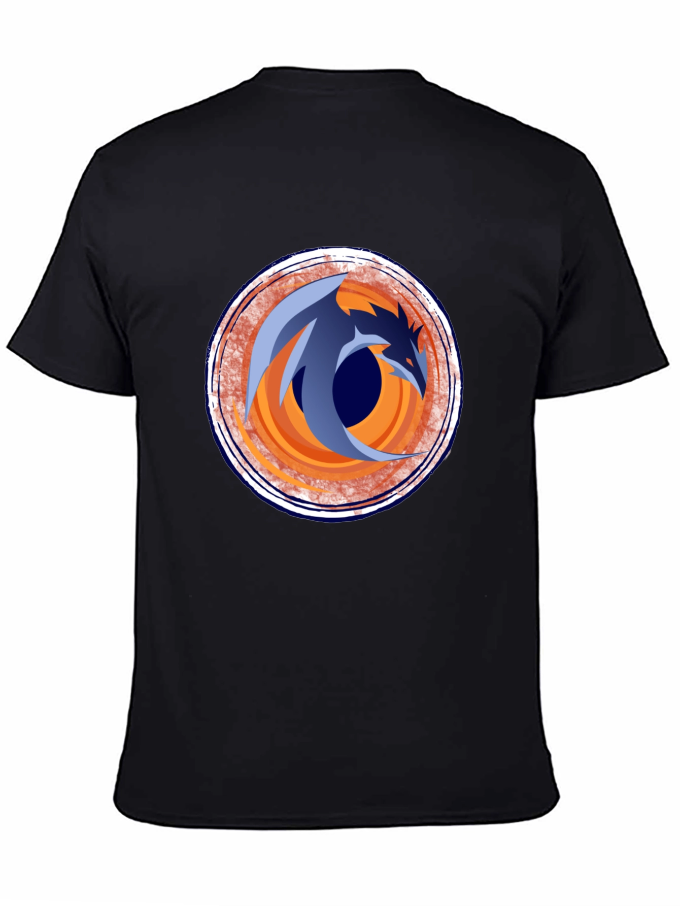 Dragon Circle Graphic Tee - Stylish Black Cotton T-Shirt
