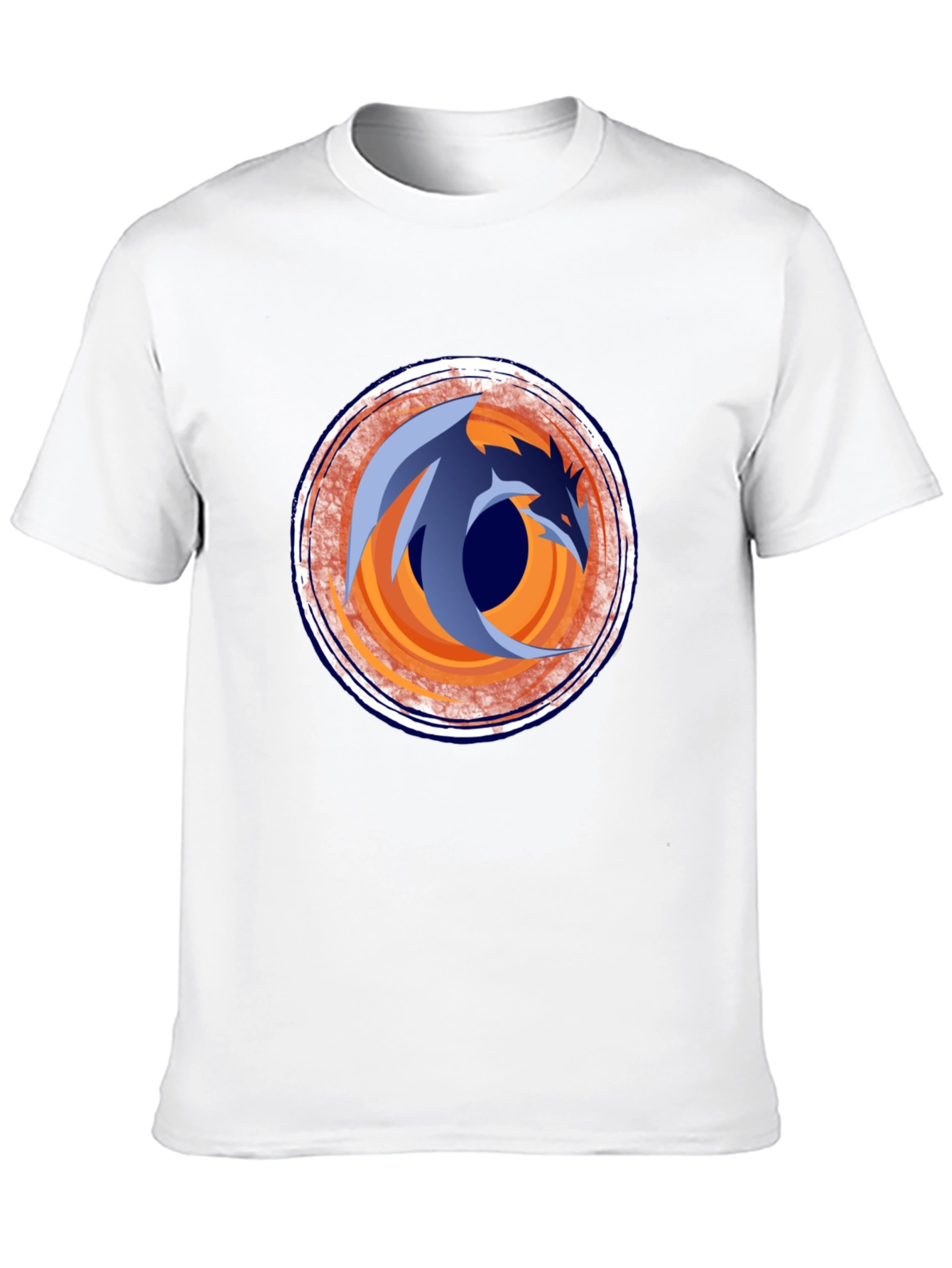 Dragon Circle Graphic Tee - Stylish Black Cotton T-Shirt