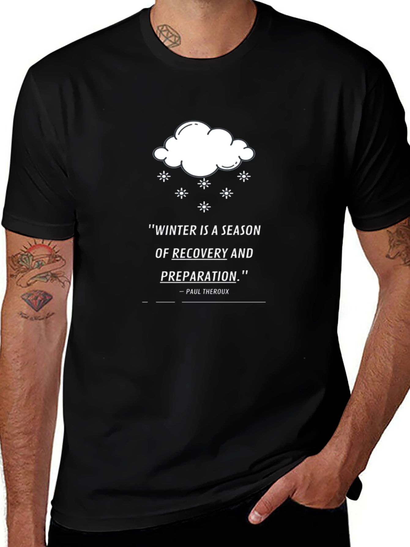 Winter Recovery Quote T-Shirt - Black