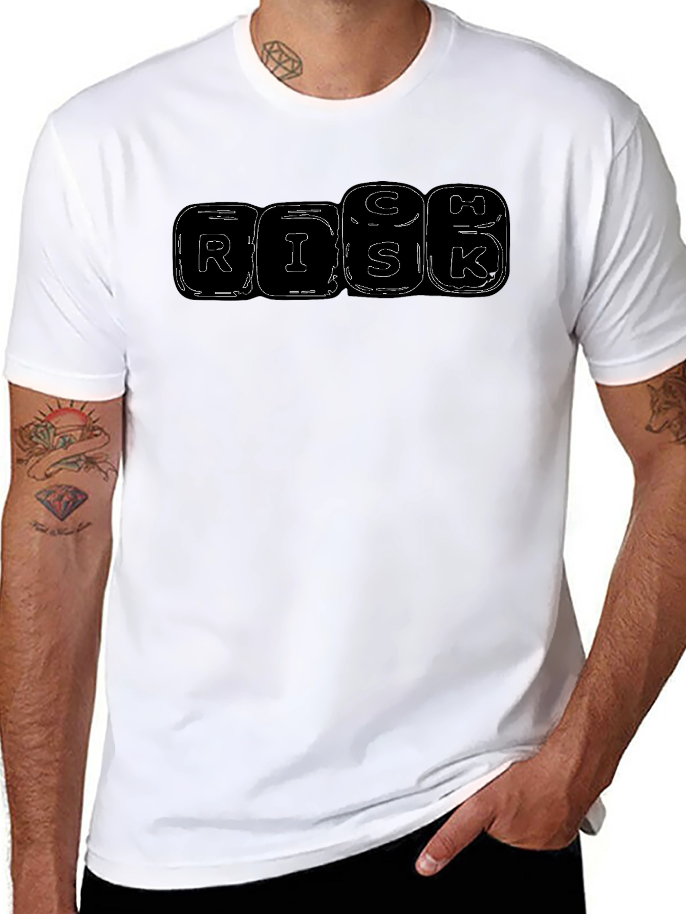 RISK Letter Graphic Black T-shirt