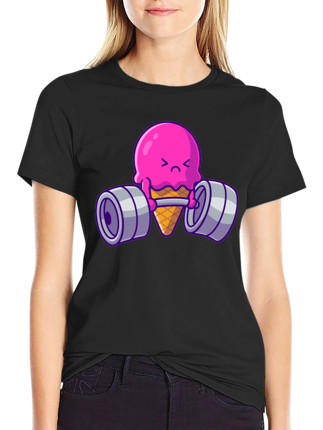 Funny Ice Cream Lifting Weights T-Shirt