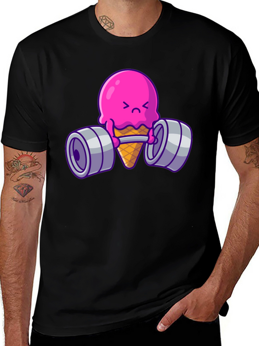 Funny Ice Cream Lifting Weights T-Shirt