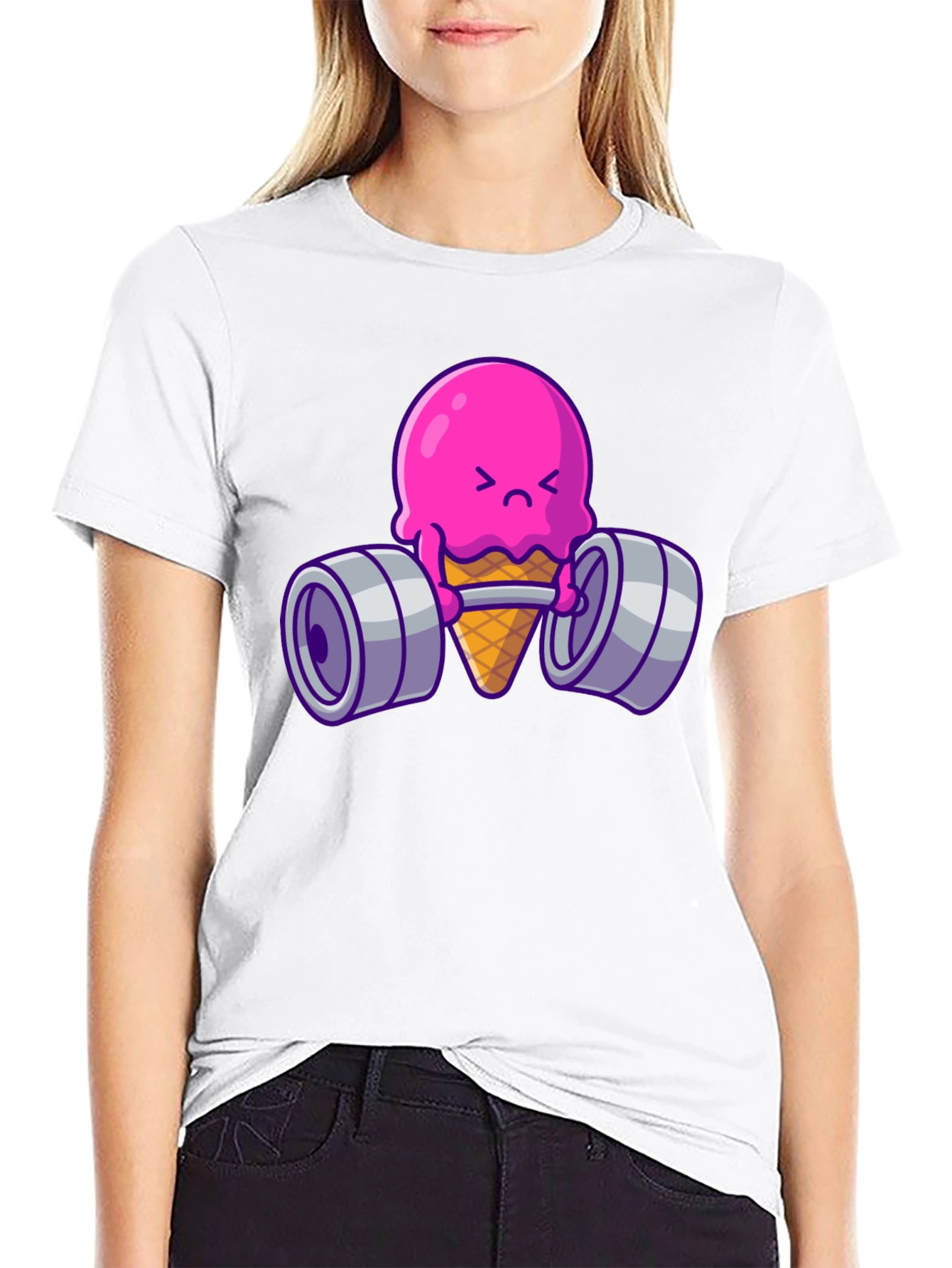 Funny Ice Cream Lifting Weights T-Shirt