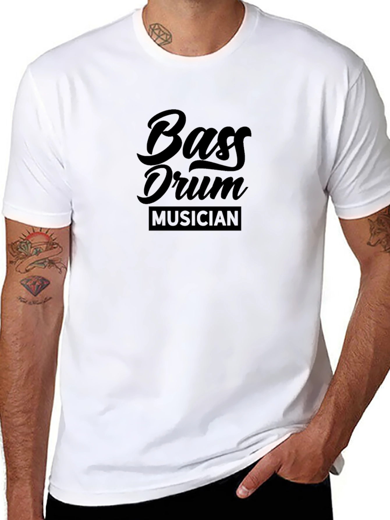 Bass Drum Musician Black T-Shirt