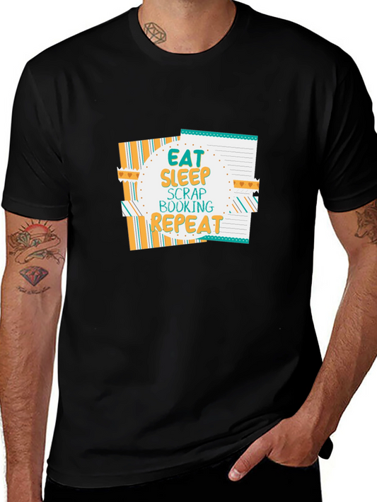 Eat Sleep Scrapbooking Repeat Black T-Shirt