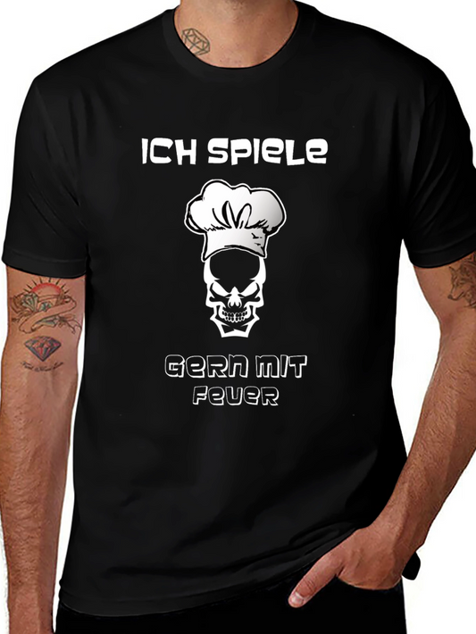 Chef Skull T-Shirt - I Play With Fire