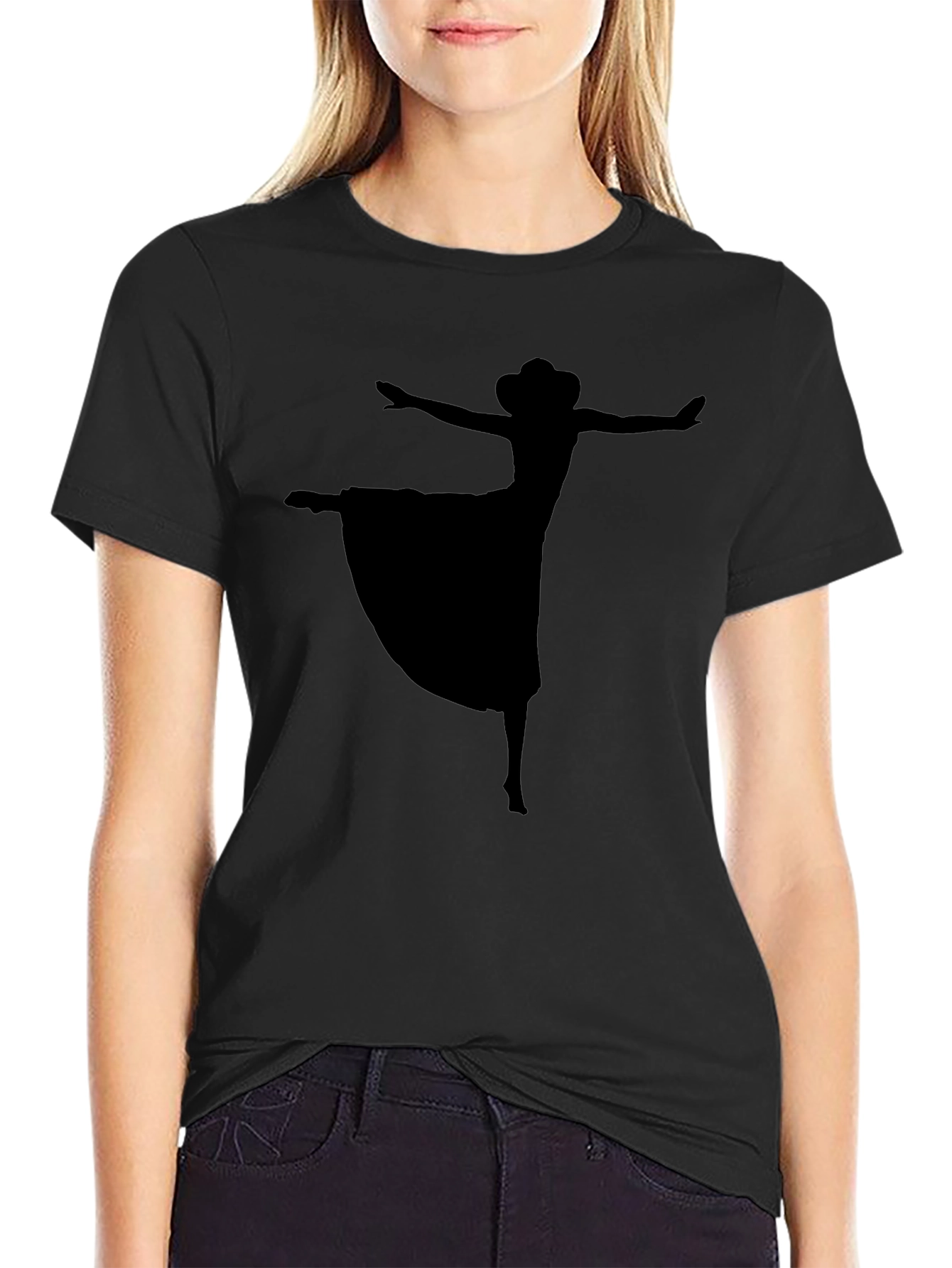 Dancing Silhouette Graphic Black T-Shirt